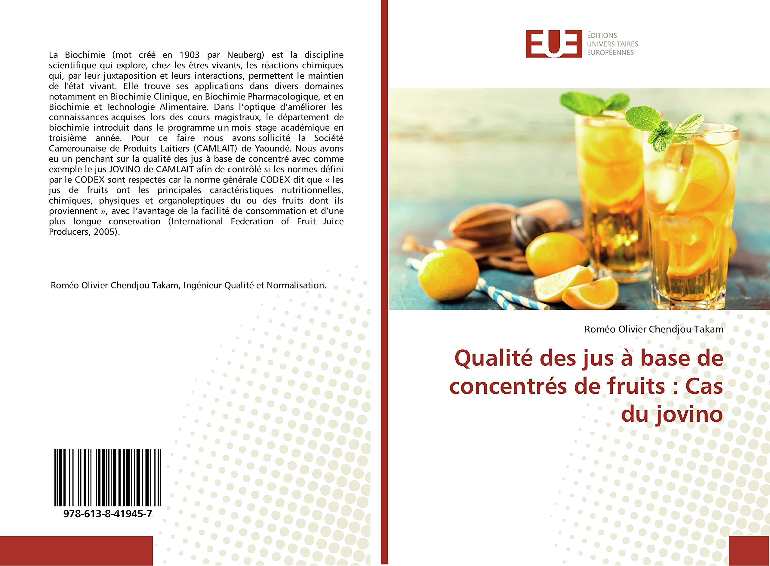 Qualité des jus à base de concentrés de fruits : Cas du jovino book