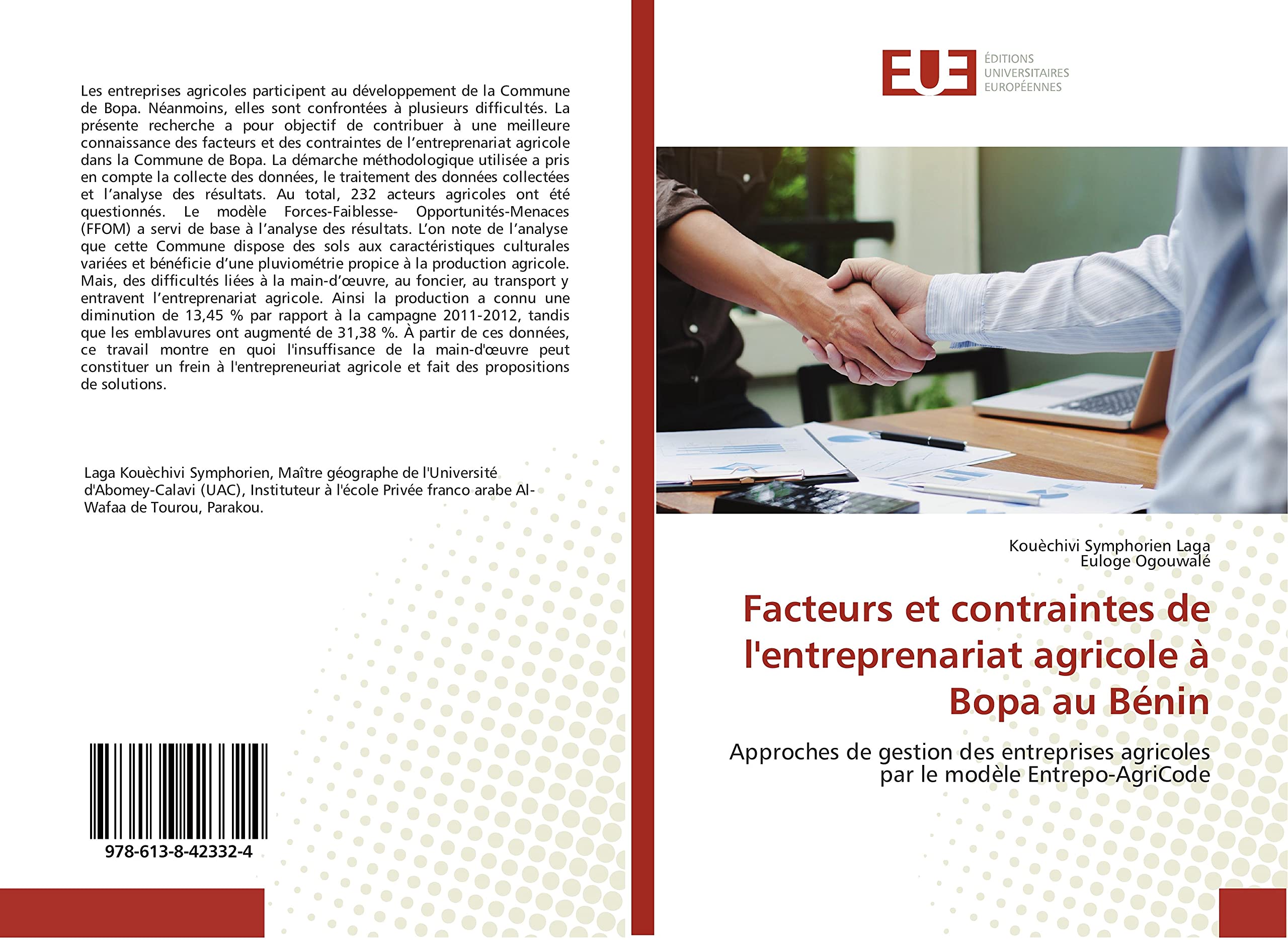Facteurs et contraintes de l'entreprenariat agricole à Bopa au Bénin: Approches de gestion des entreprises agricoles par le modèle Entrepo-AgriCode book