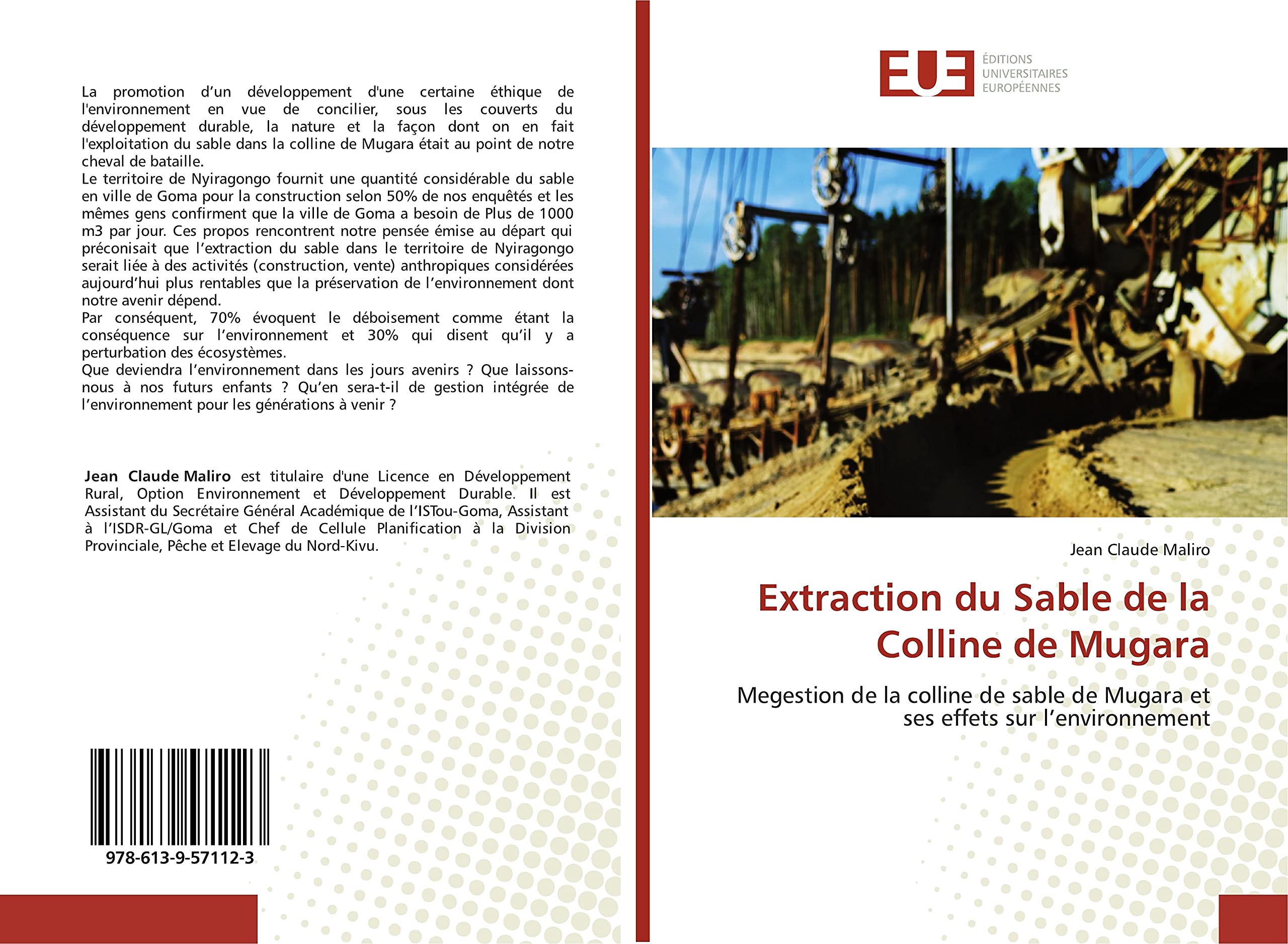 Extraction du Sable de la Colline de Mugara: Megestion de la colline de sable de Mugara et ses effets sur l’environnement book