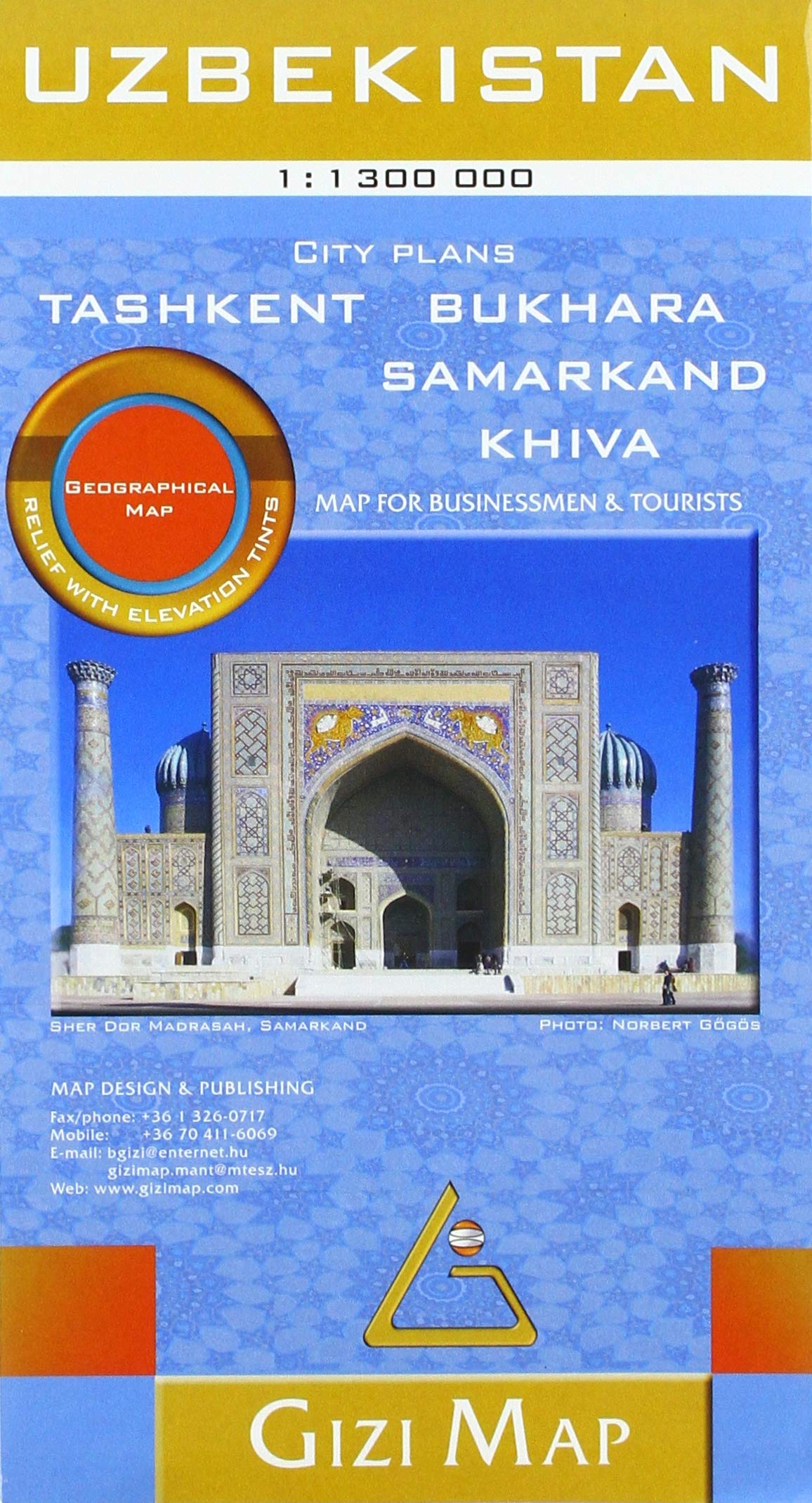 Uzbekistan Geographical Map 1:1 300 000 Leisure, Home & Garden
