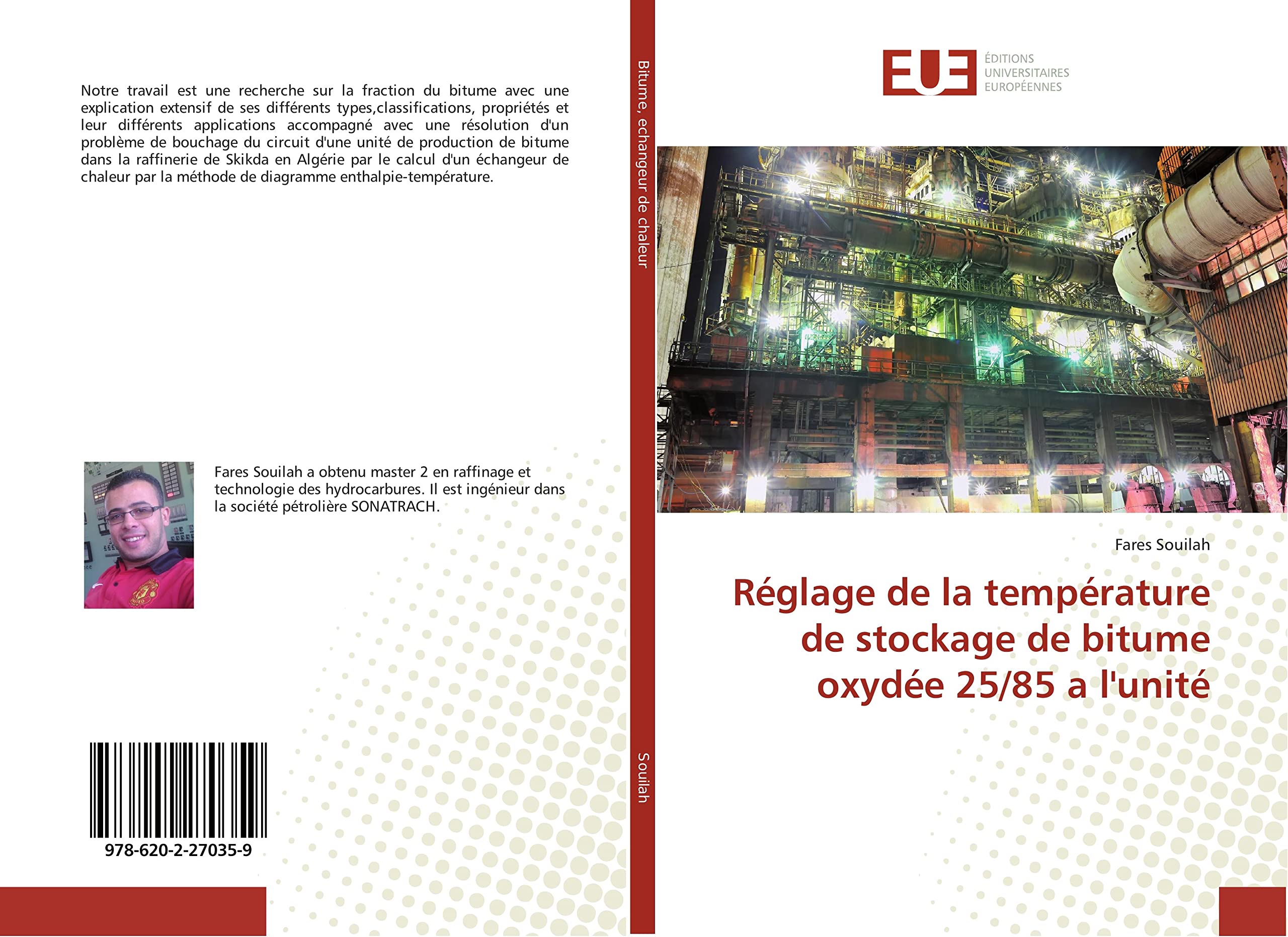 Réglage de la température de stockage de bitume oxydée 25/85 a l'unité book