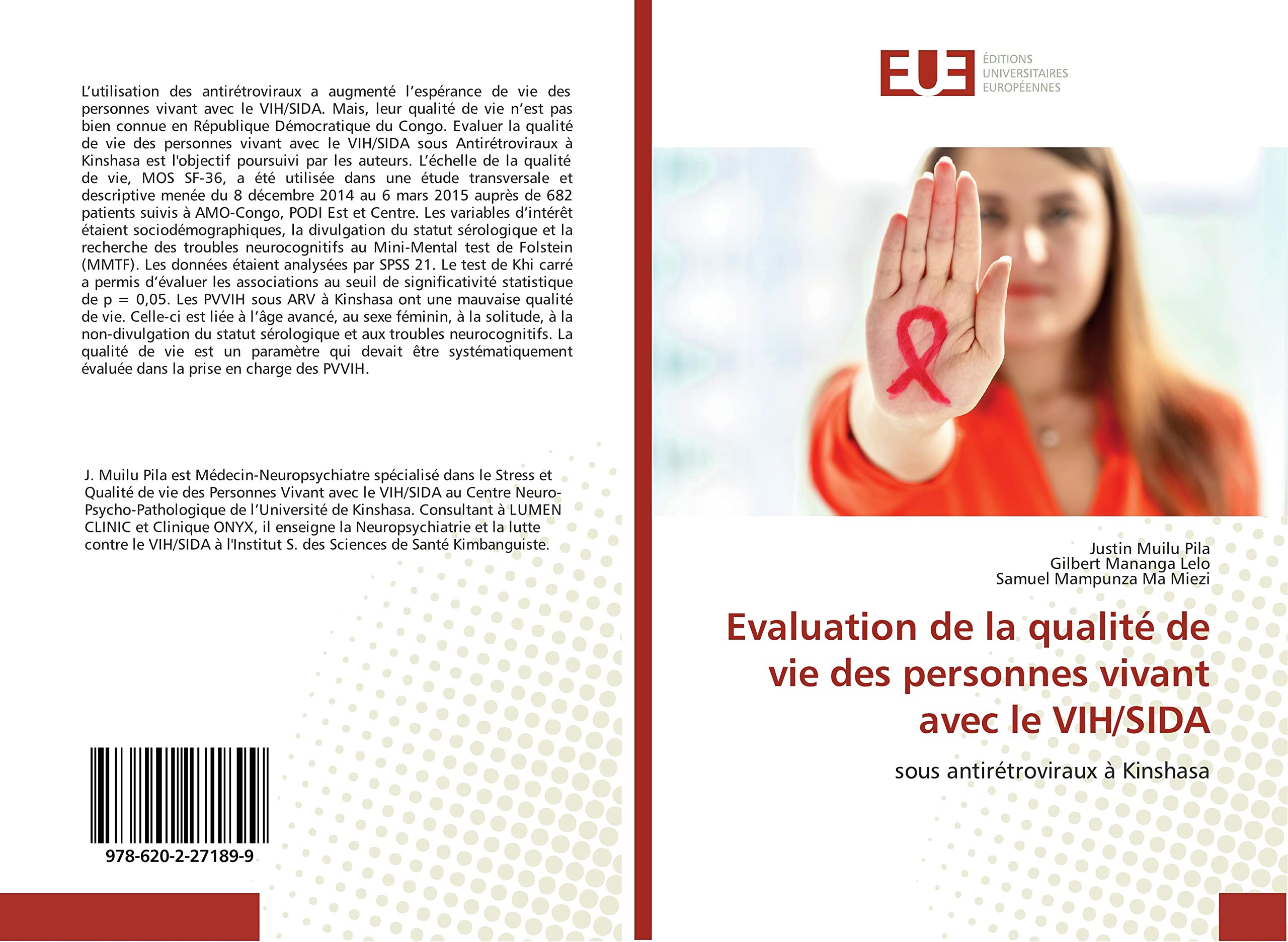 Evaluation de la qualité de vie des personnes vivant avec le VIH/SIDA: sous antirétroviraux à Kinshasa book
