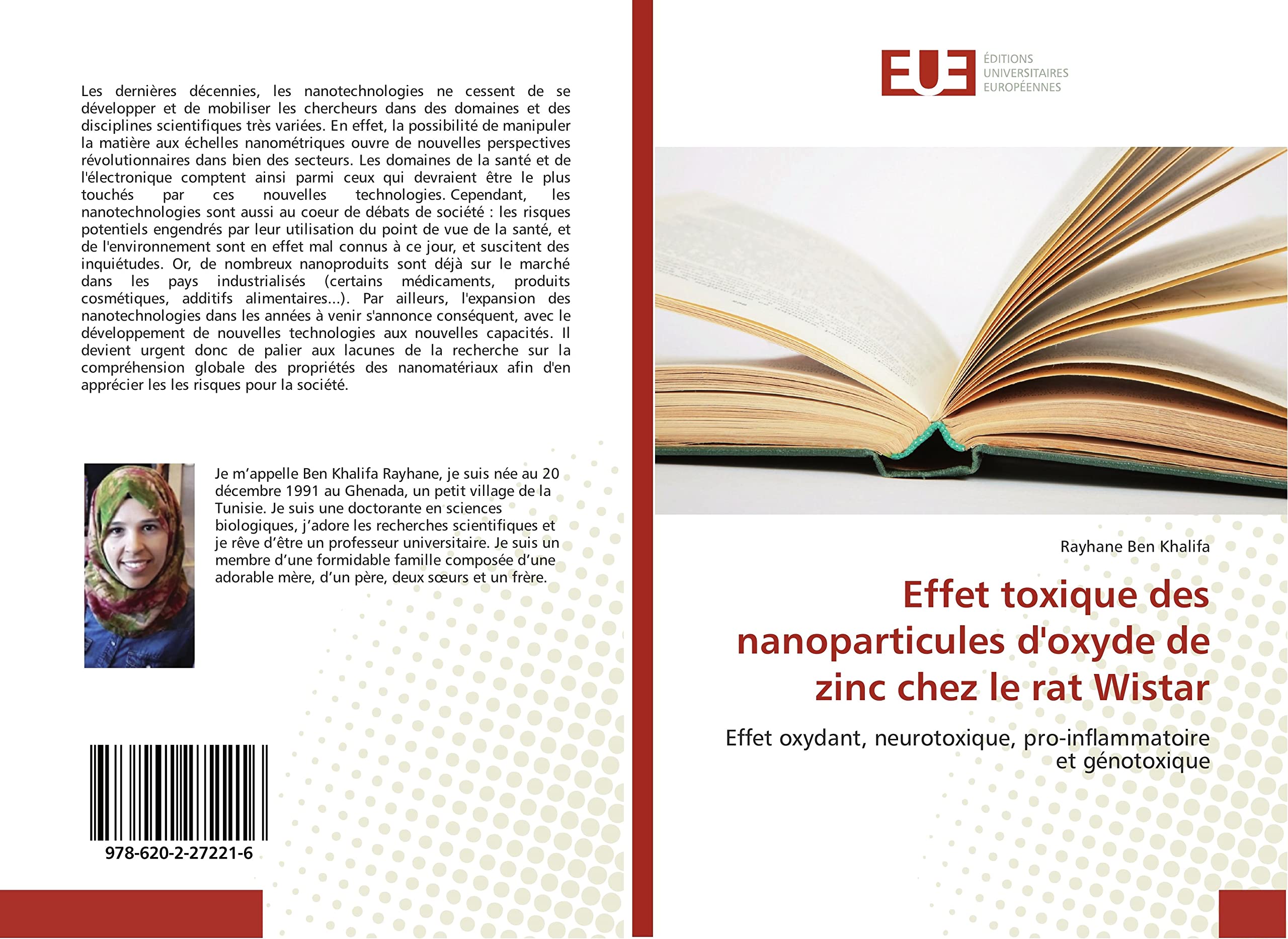 Effet toxique des nanoparticules d'oxyde de zinc chez le rat Wistar: Effet oxydant, neurotoxique, pro-inflammatoire et génotoxique book