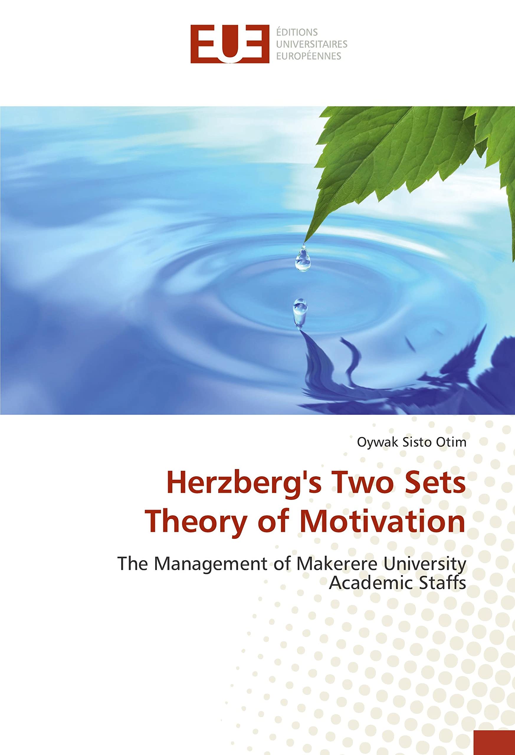 Herzberg's Two Sets Theory of Motivation: The Management of Makerere University Academic Staffs book