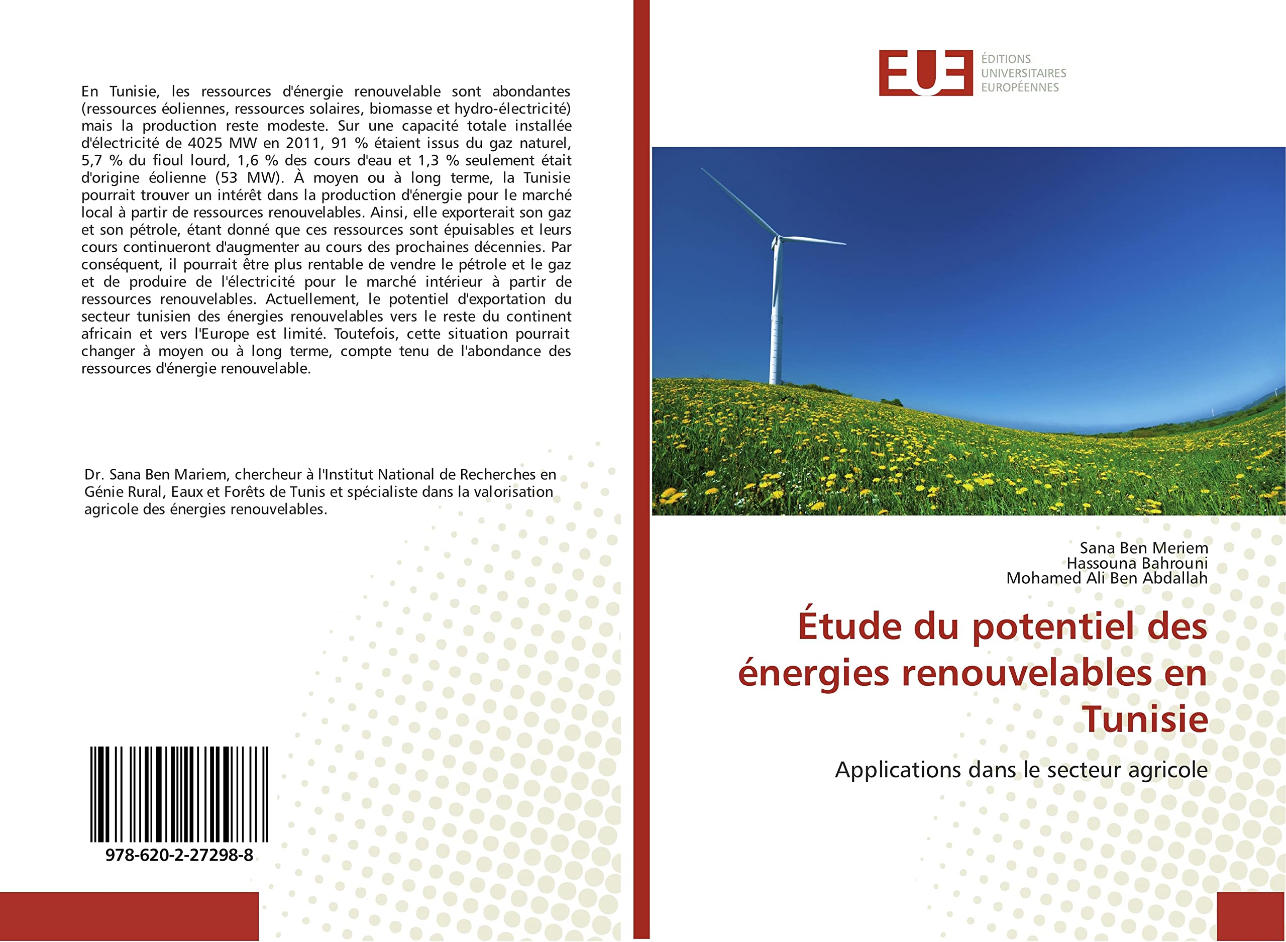 Étude du potentiel des énergies renouvelables en Tunisie: Applications dans le secteur agricole book