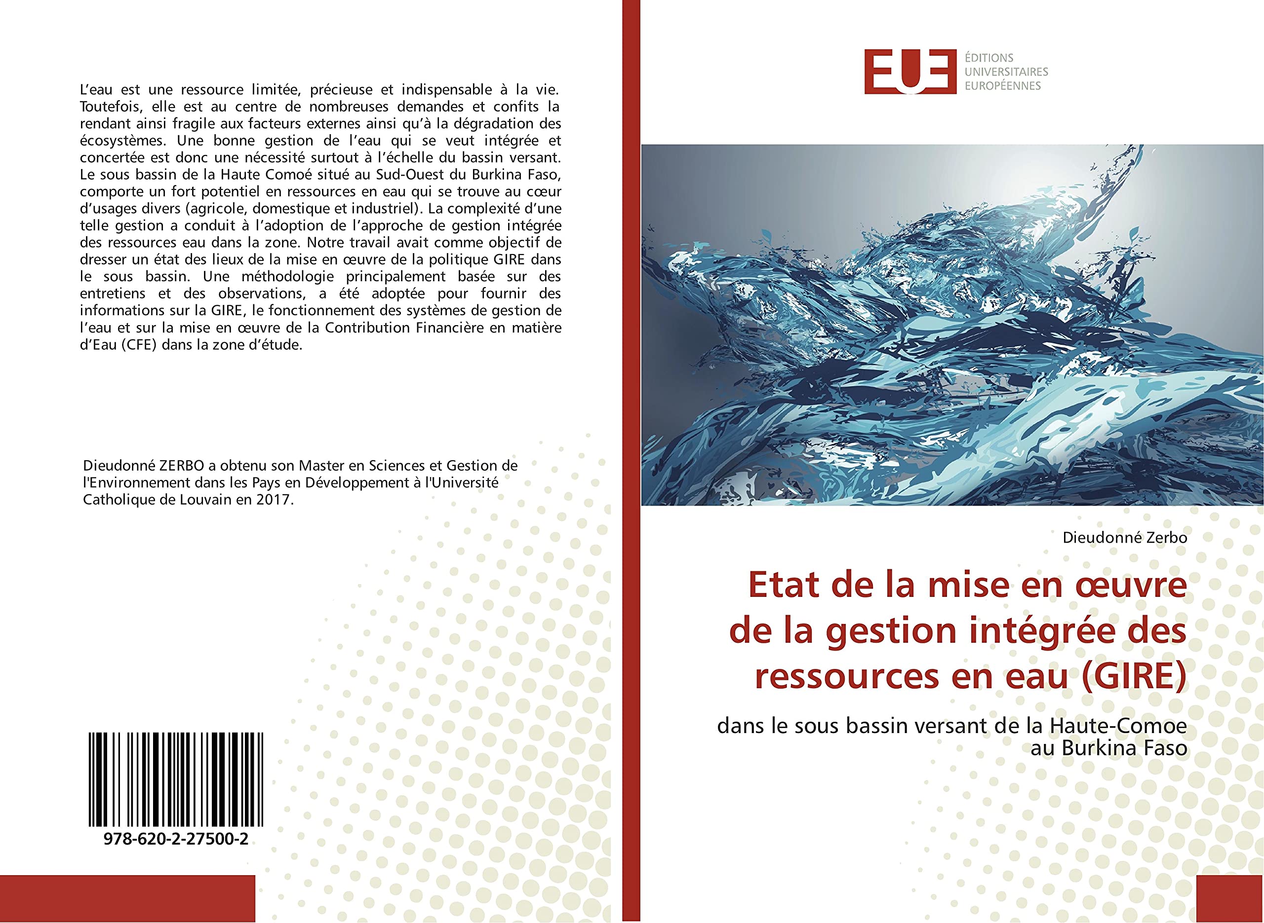 Etat de la mise en oeuvre de la gestion integree des ressources en eau (GIRe): Dans le sous bassin versant de la Haute-Comoe au Burkina Faso book
