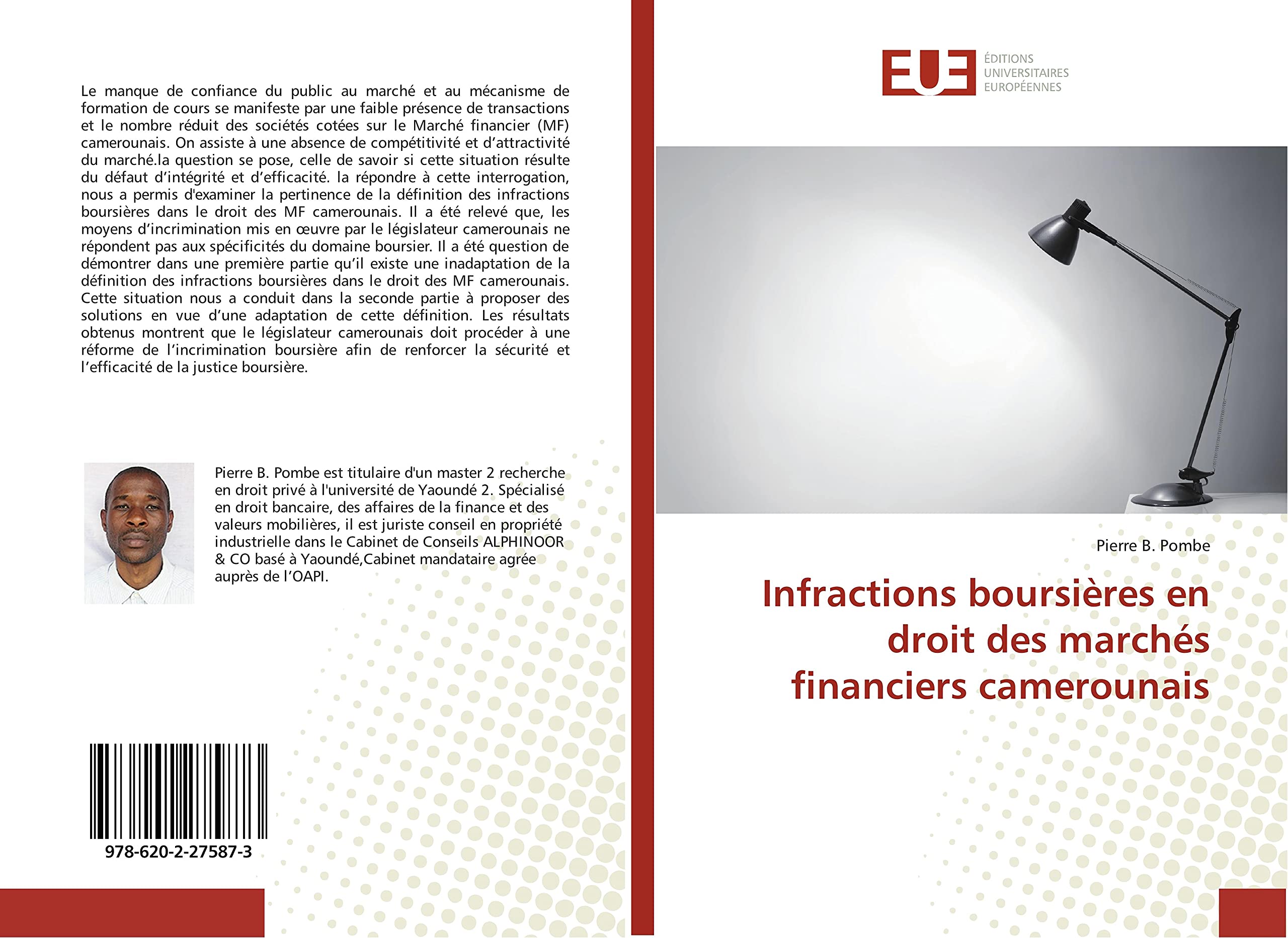 Infractions boursières en droit des marchés financiers camerounais book