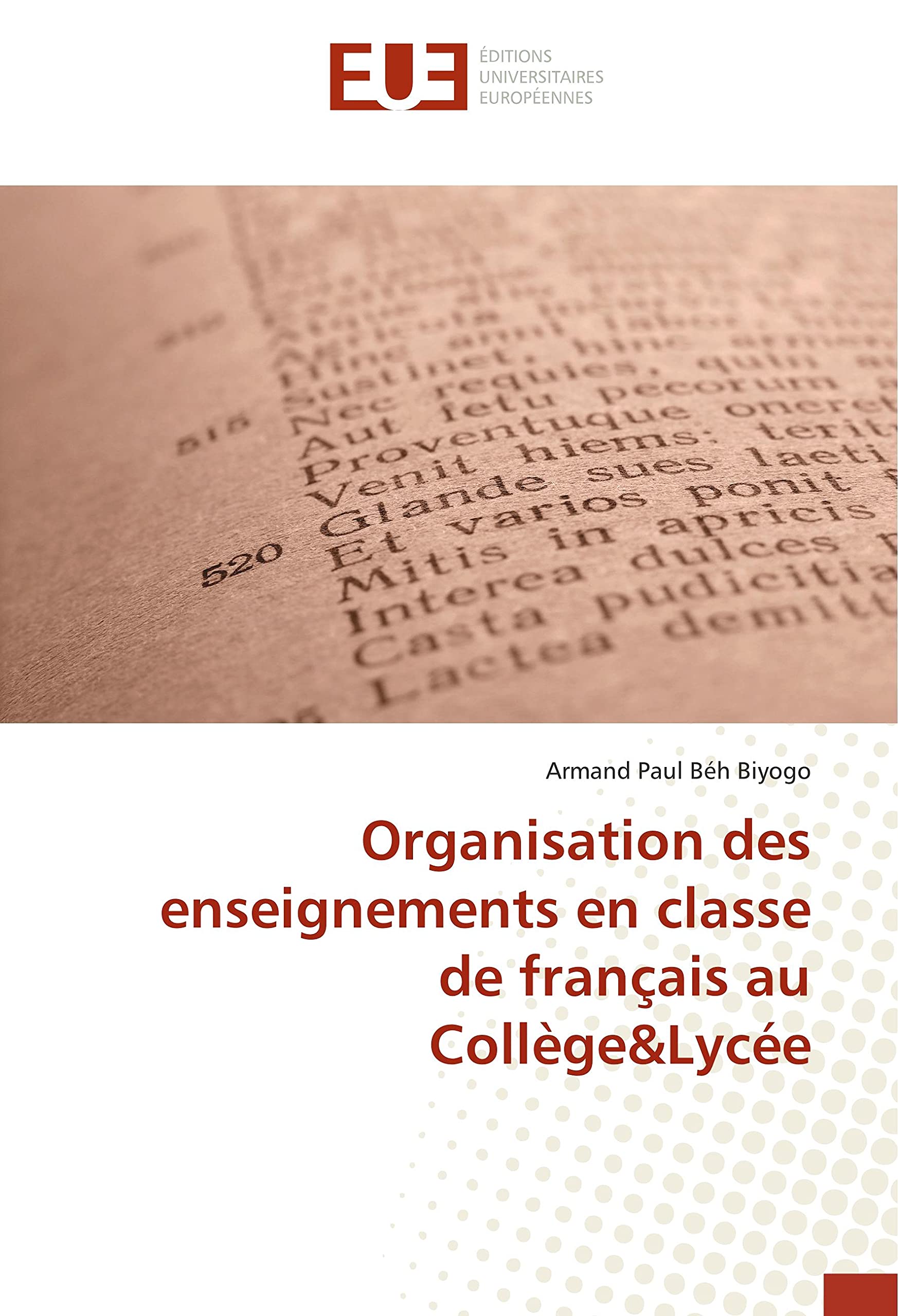 Organisation des enseignements en classe de français au Collège&Lycée book