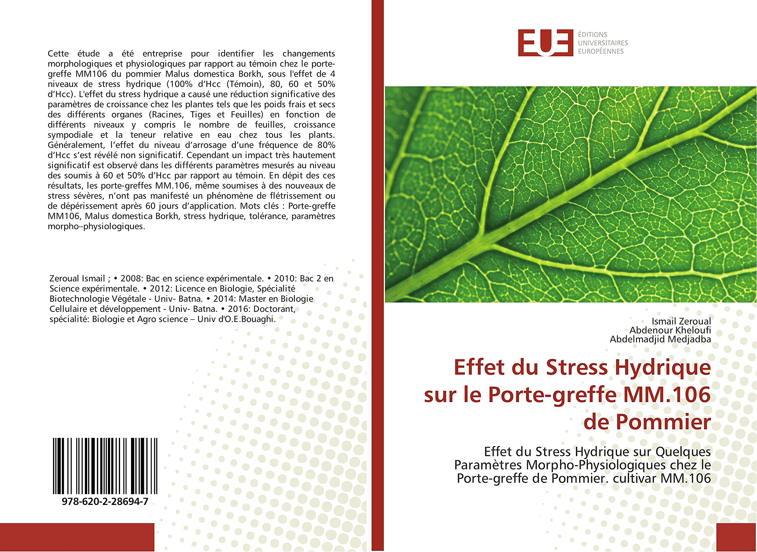 Effet du Stress Hydrique sur le Porte-greffe MM.106 de Pommier book
