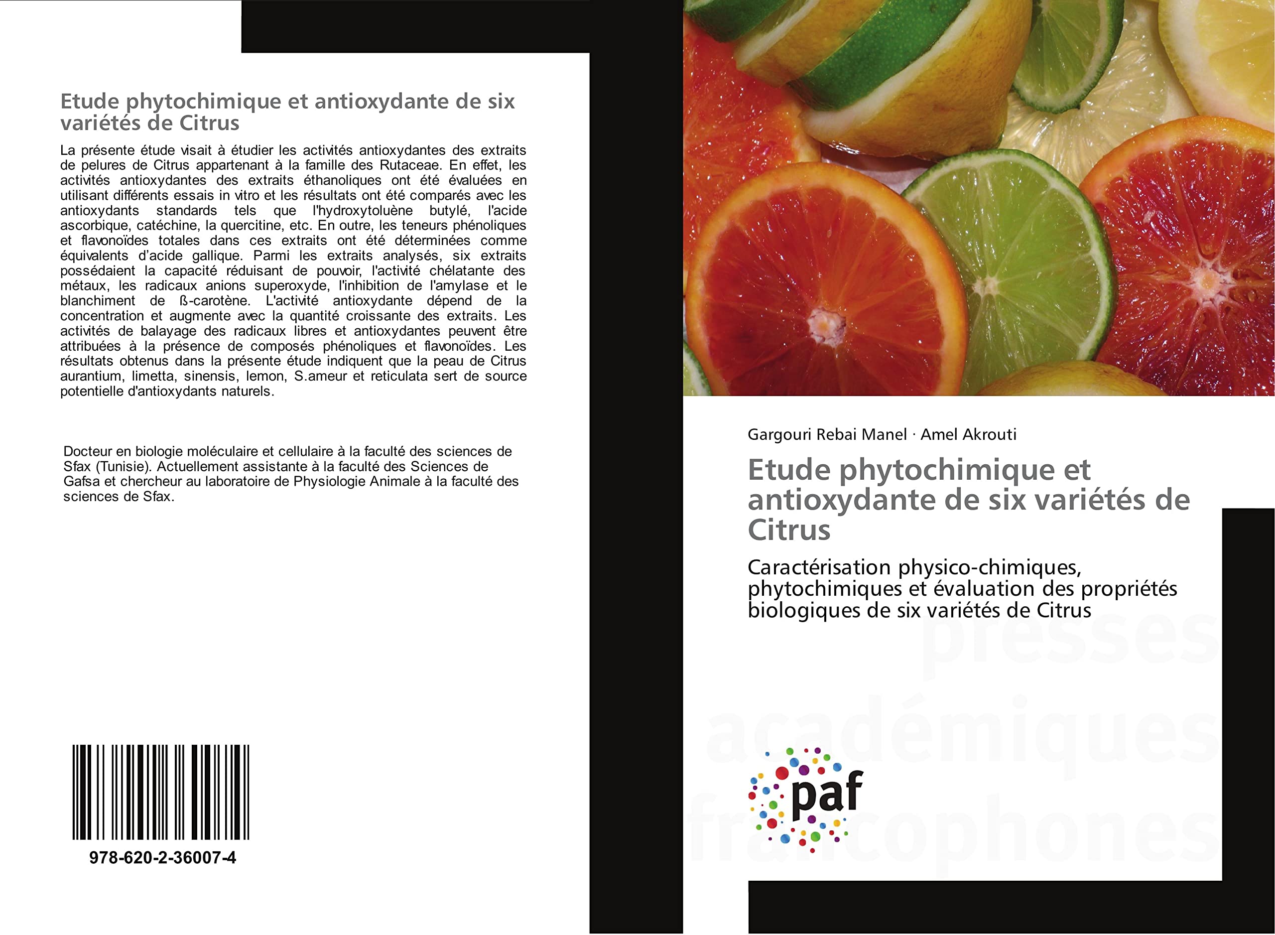 Etude phytochimique et antioxydante de six variétés de Citrus book
