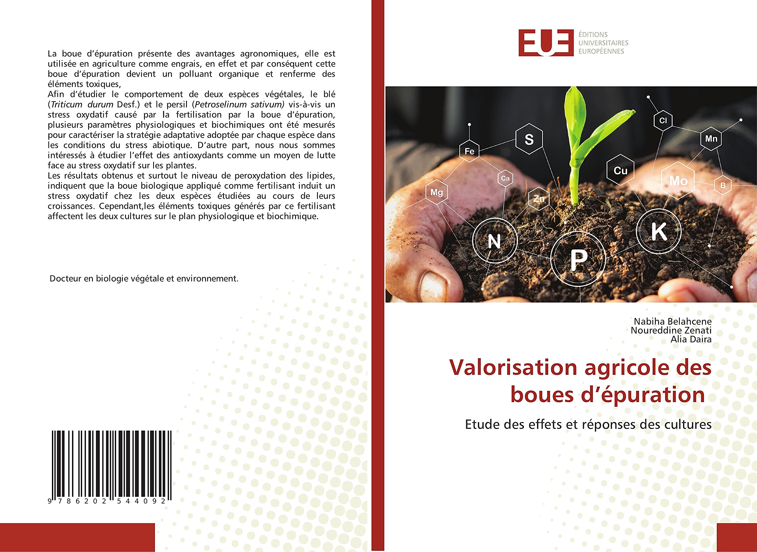 Valorisation agricole des boues d’épuration: Etude des effets et réponses des cultures book