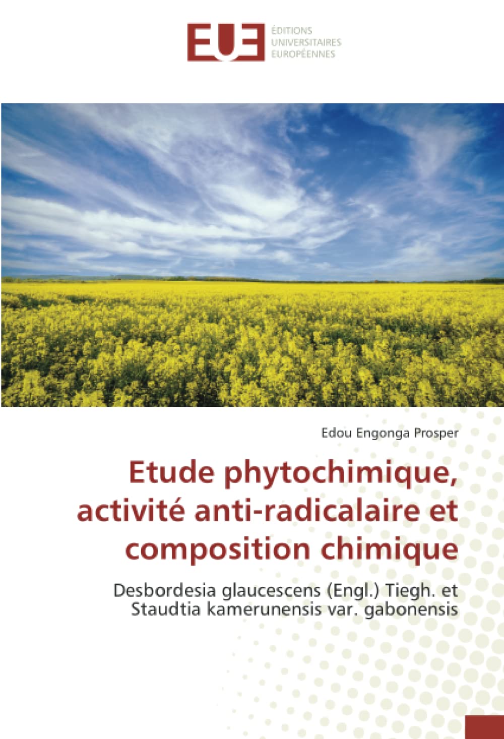 Etude phytochimique, activité anti-radicalaire et composition chimique: Desbordesia glaucescens (Engl.) Tiegh. et Staudtia kamerunensis var. gabonensis book