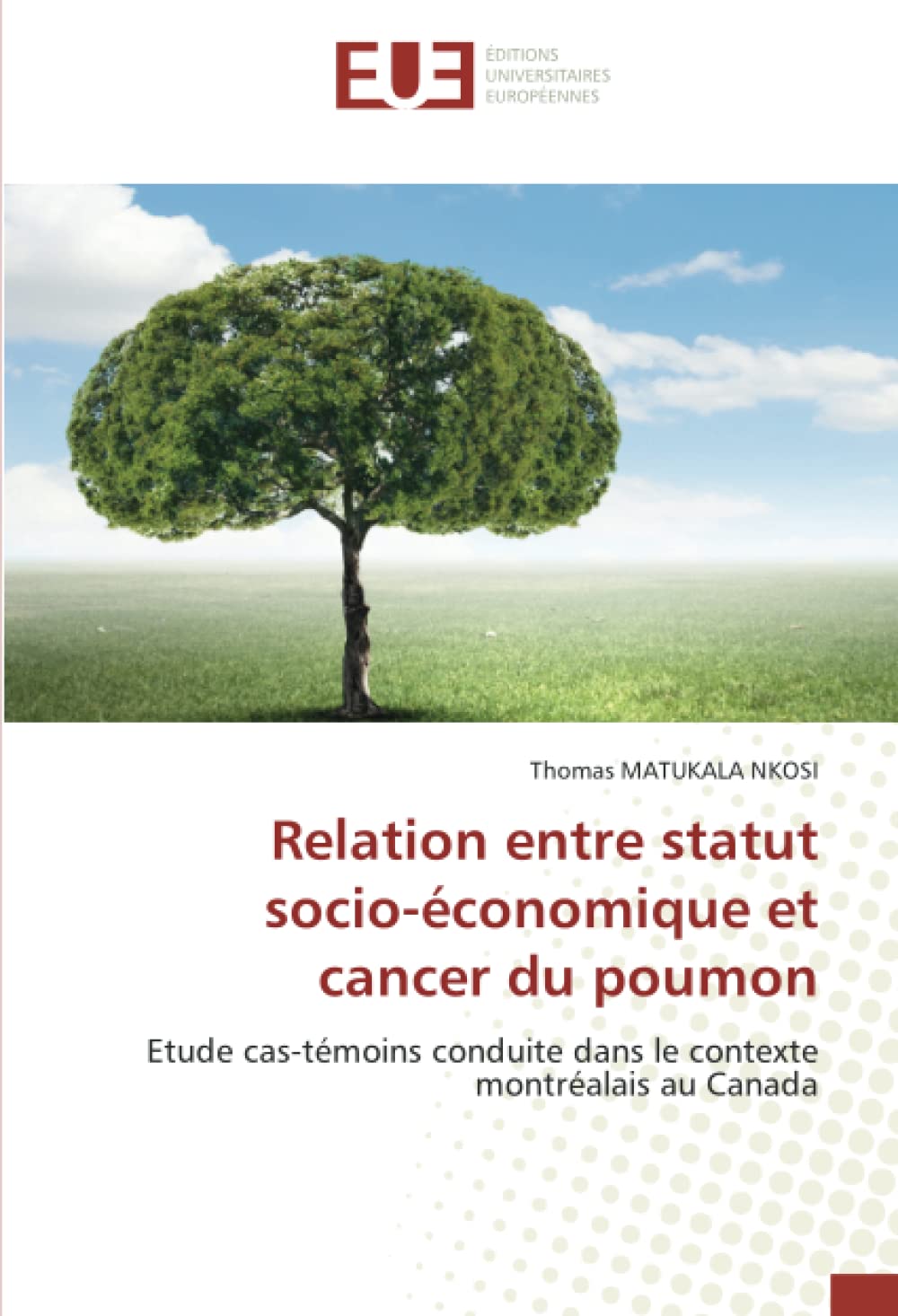 Relation entre statut socio-économique et cancer du poumon: Etude cas-témoins conduite dans le contexte montréalais au Canada book