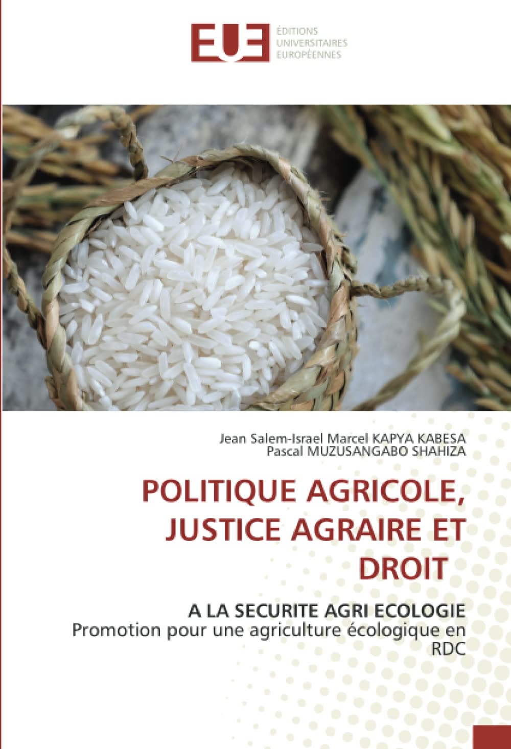POLITIQUE AGRICOLE, JUSTICE AGRAIRE ET DROIT: A LA SECURITE AGRI ECOLOGIEPromotion pour une agriculture écologique en RDC book