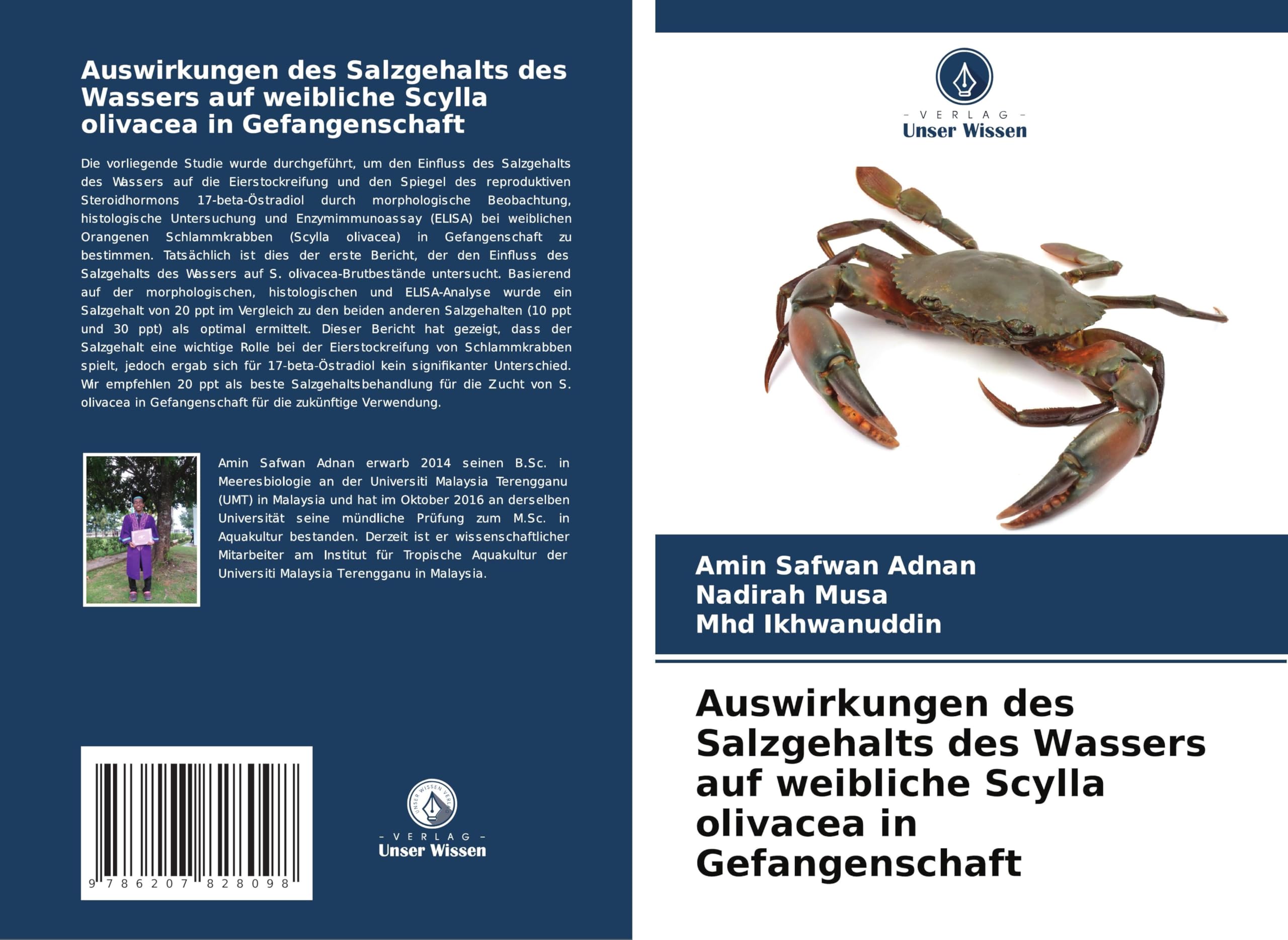 Auswirkungen des Salzgehalts des Wassers auf weibliche Scylla olivacea in Gefangenschaft Natural Sciences