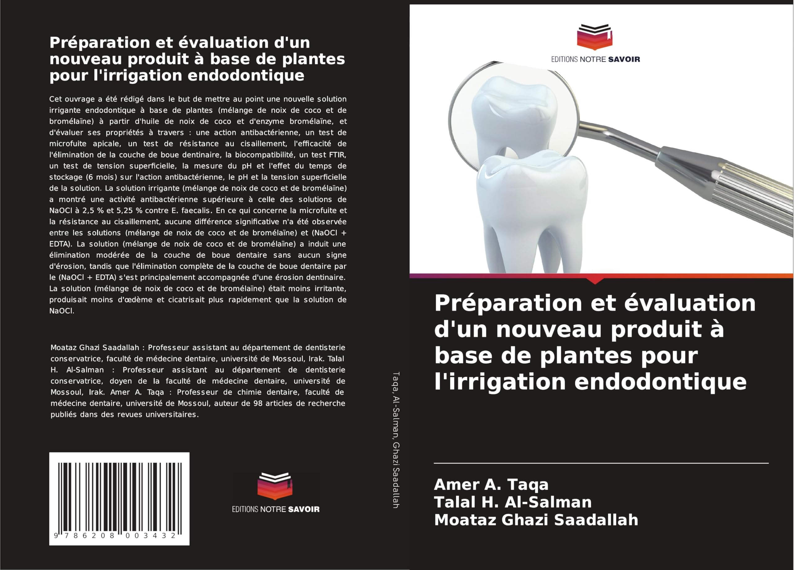 Préparation et évaluation d'un nouveau produit à base de plantes pour l'irrigation endodontique Medicine