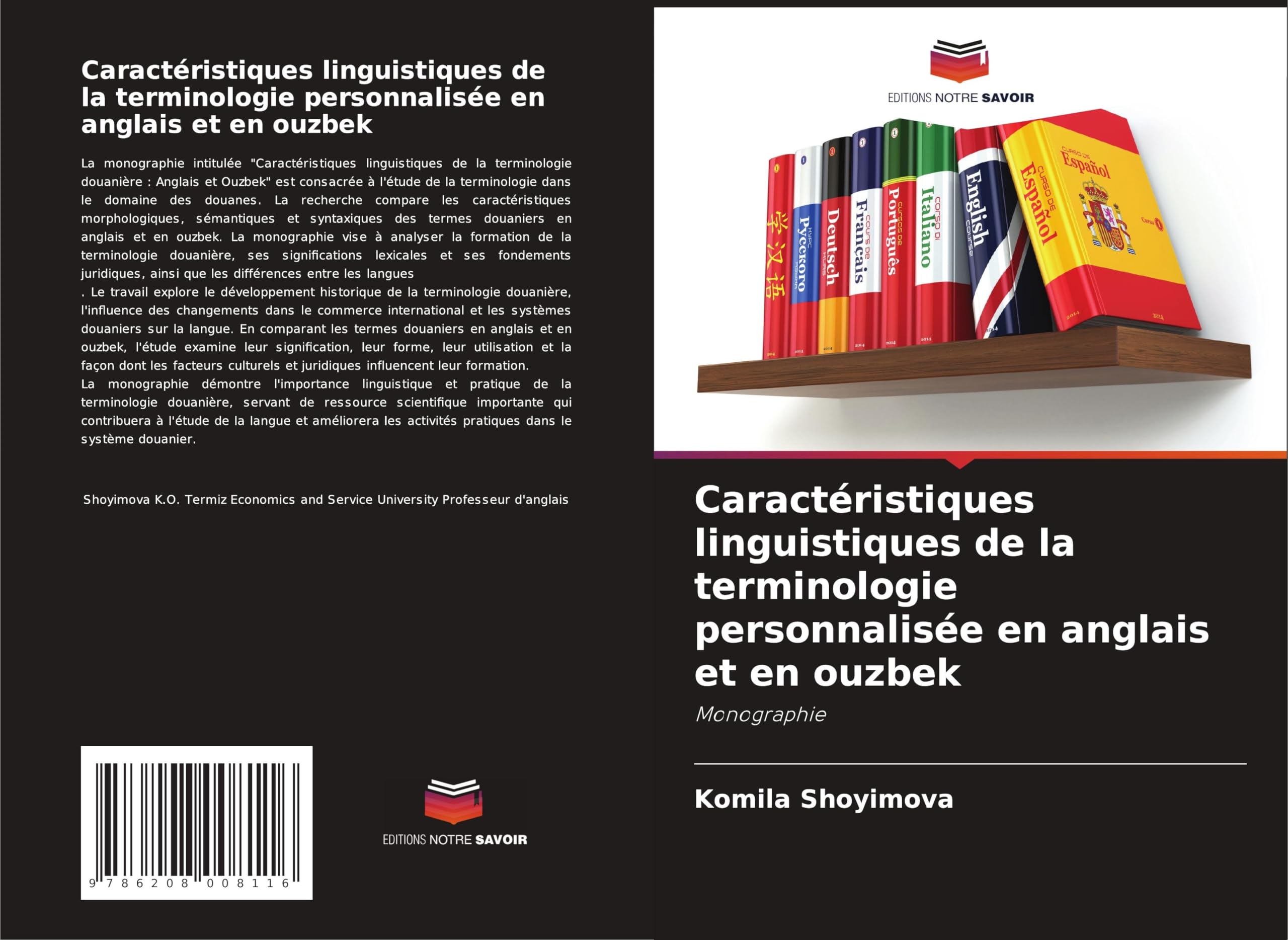 Caractéristiques linguistiques de la terminologie personnalisée en anglais et en ouzbek Law
