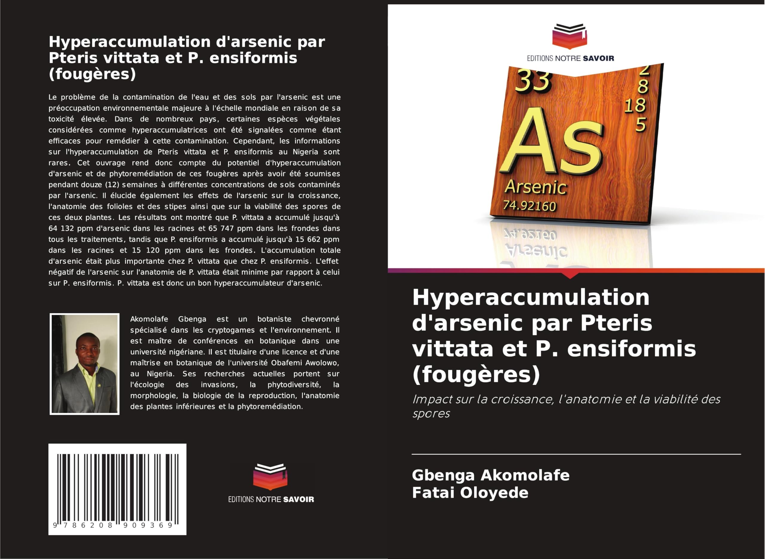 Hyperaccumulation d'arsenic par Pteris vittata et P. ensiformis (fougères) Natural Sciences