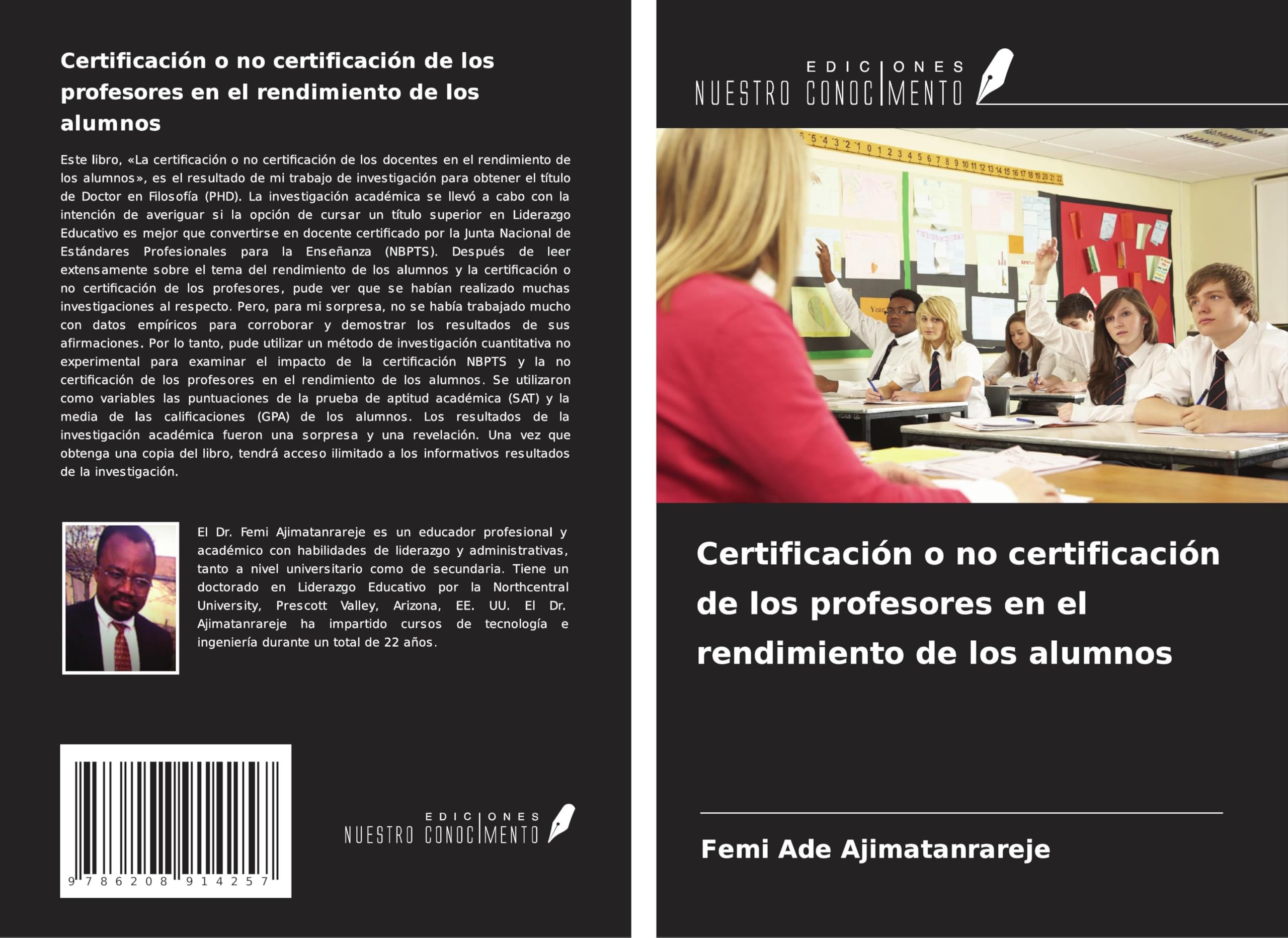 Certificación o no certificación de los profesores en el rendimiento de los alumnos Business, Finance & Career