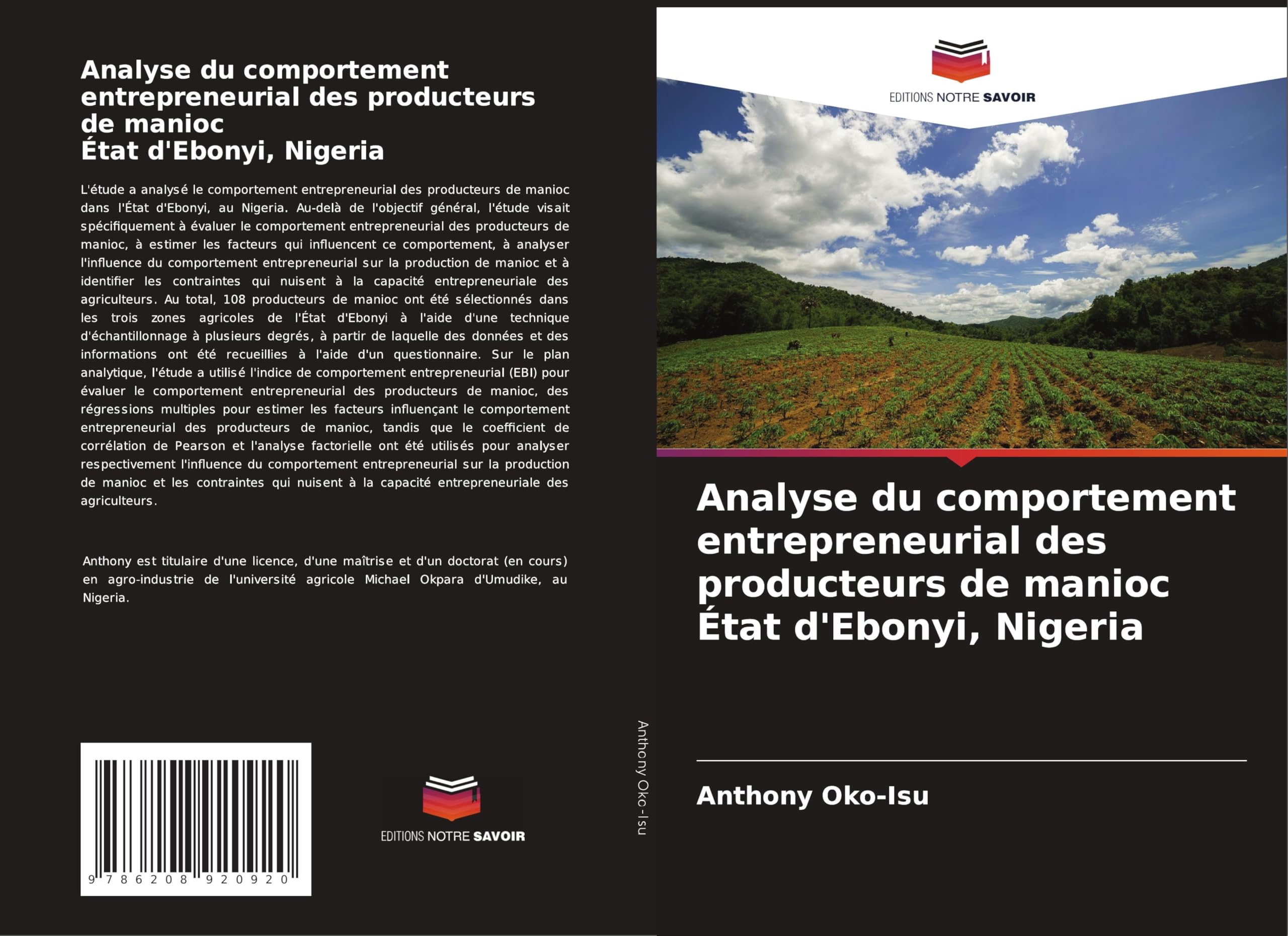 Analyse du comportement entrepreneurial des producteurs de manioc État d'Ebonyi, Nigeria Media & Communication