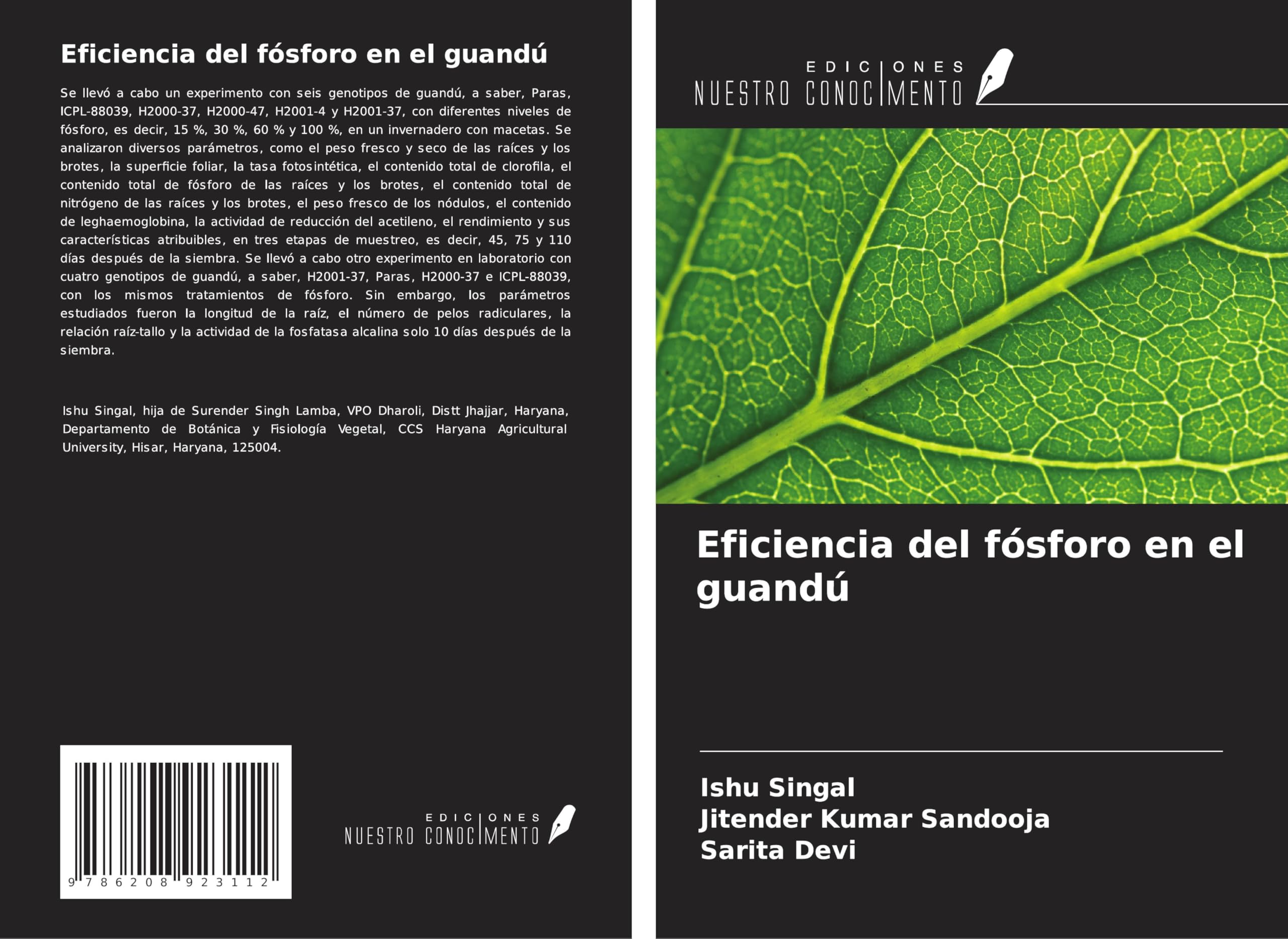 Eficiencia del fósforo en el guandú Natural Sciences