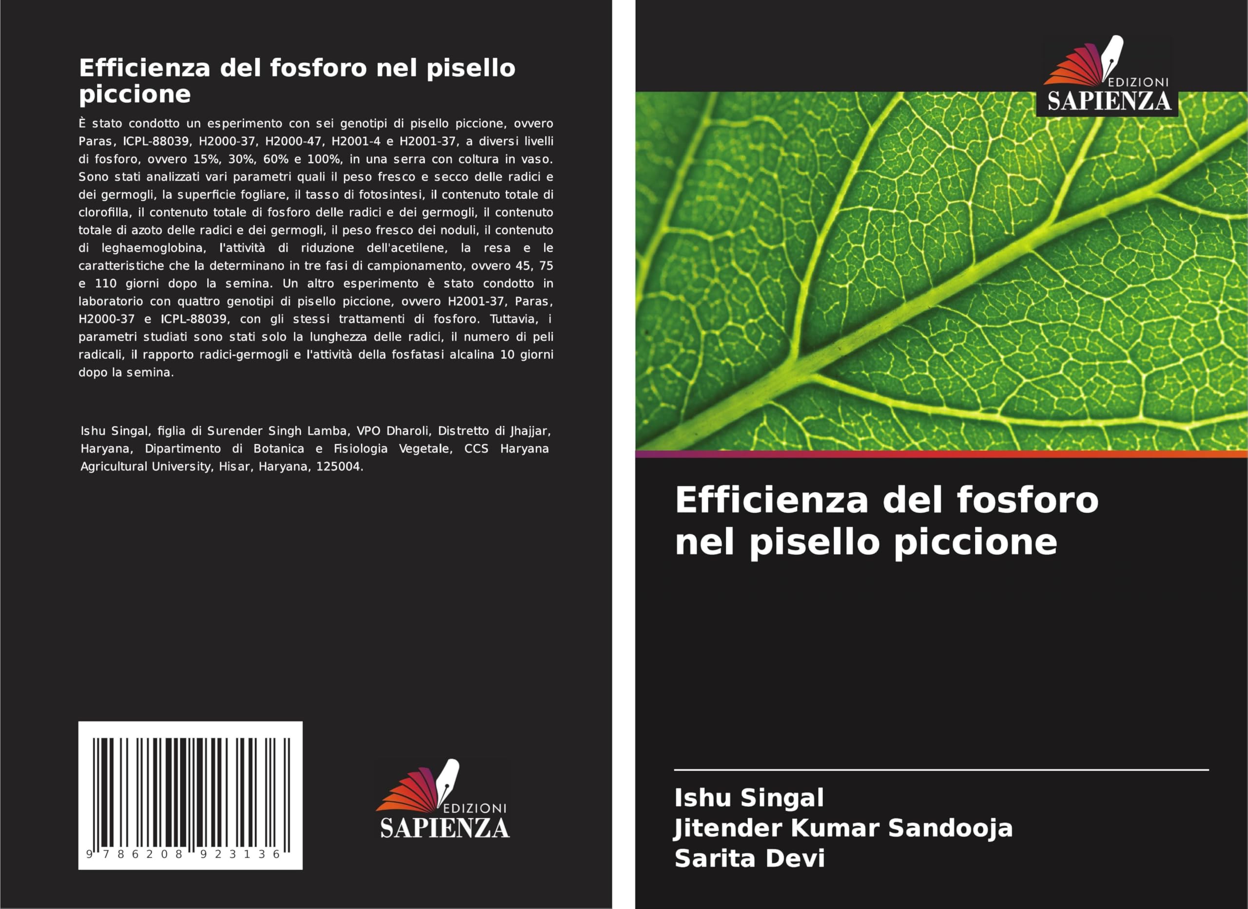 Efficienza del fosforo nel pisello piccione Natural Sciences