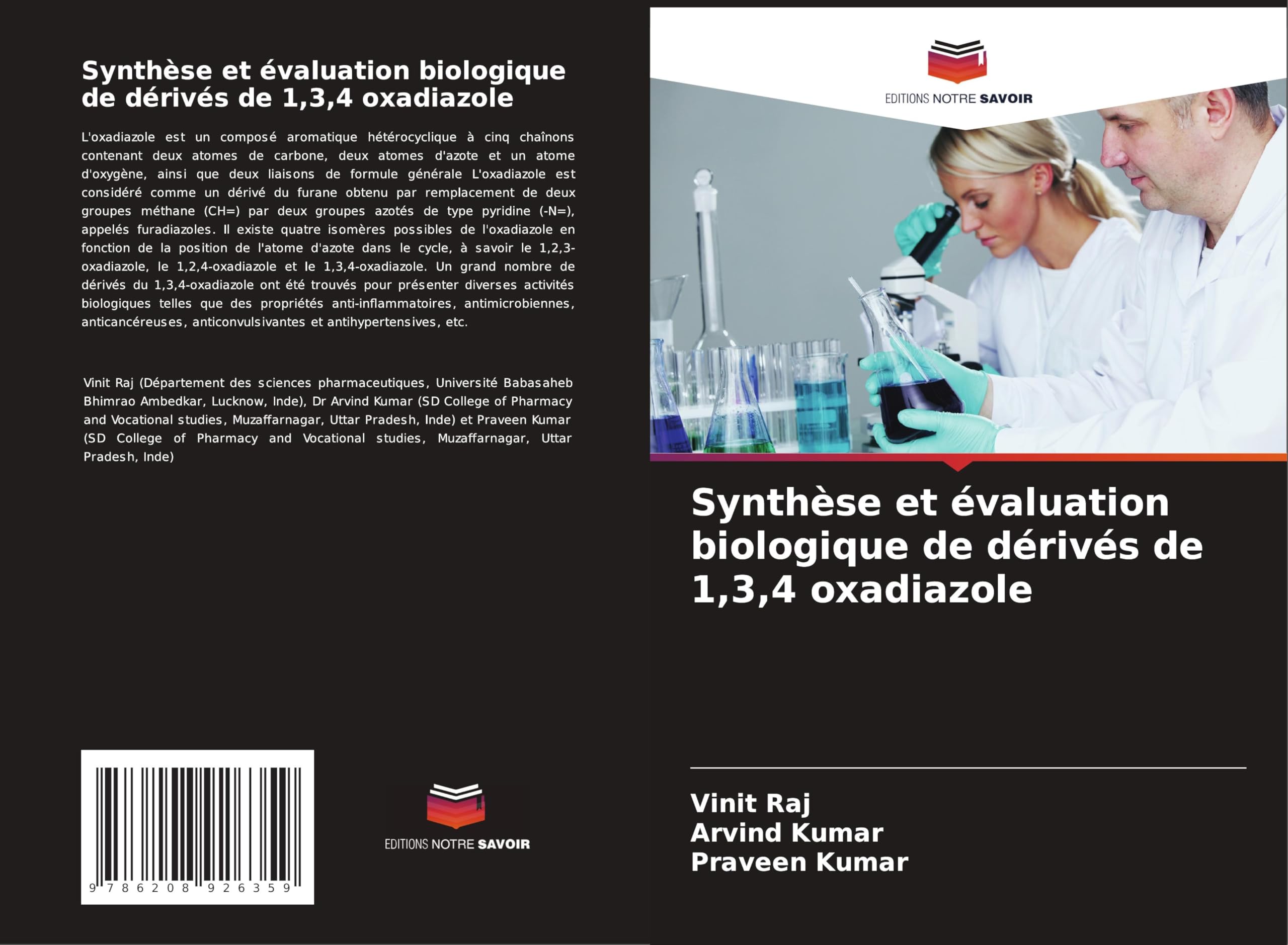 Synthèse et évaluation biologique de dérivés de 1,3,4 oxadiazole Medicine