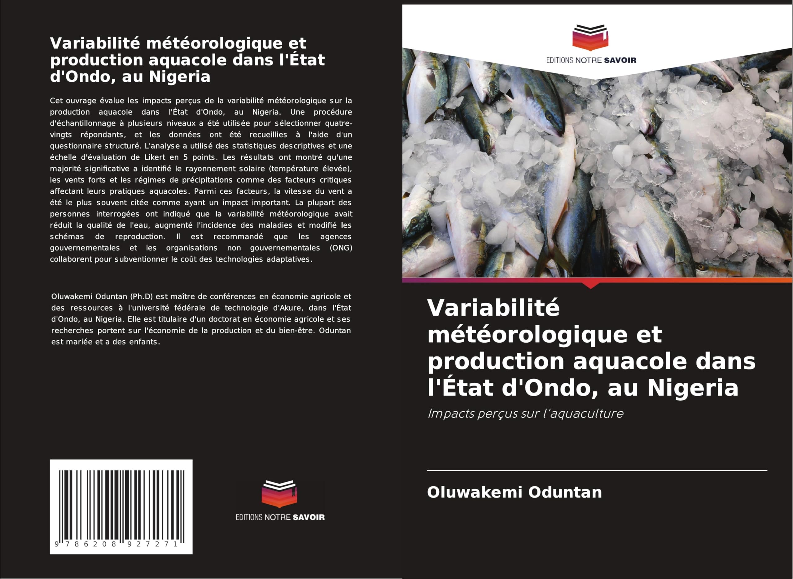 Variabilité météorologique et production aquacole dans l'État d'Ondo, au Nigeria Law