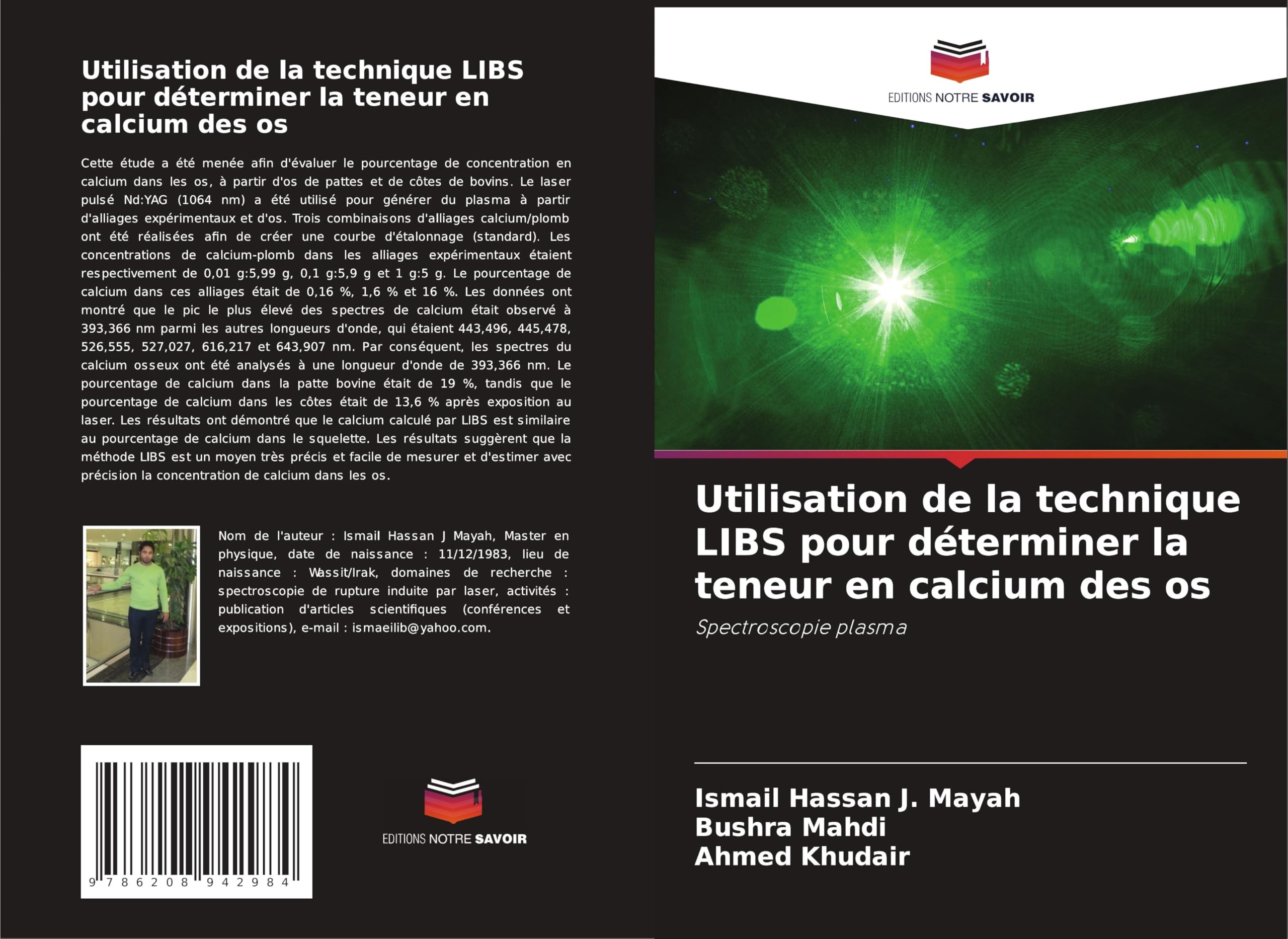 Utilisation de la technique LIBS pour déterminer la teneur en calcium des os Natural Sciences