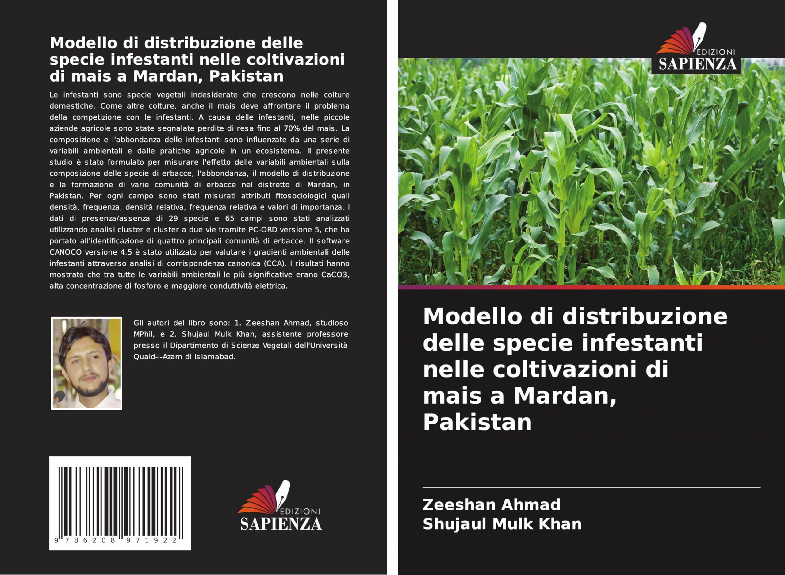 Modello di distribuzione delle specie infestanti nelle coltivazioni di mais a Mardan, Pakistan Natural Sciences