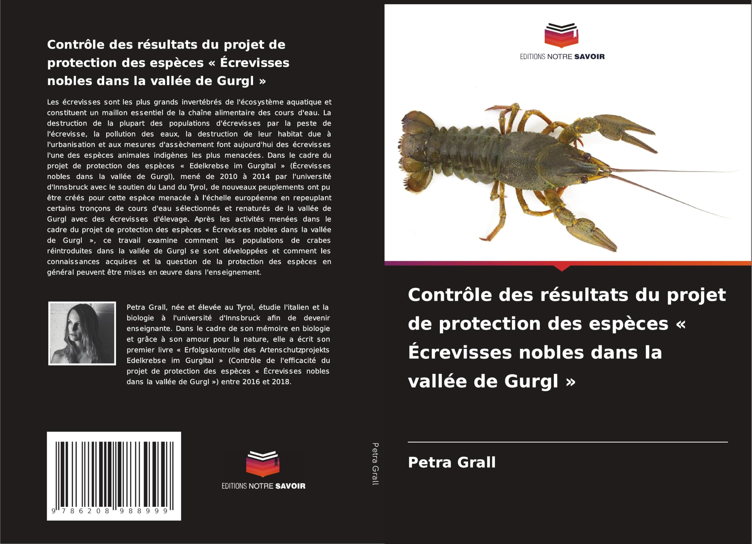 Contrôle des résultats du projet de protection des espèces ' Écrevisses nobles dans la vallée de Gurgl ' Natural Sciences