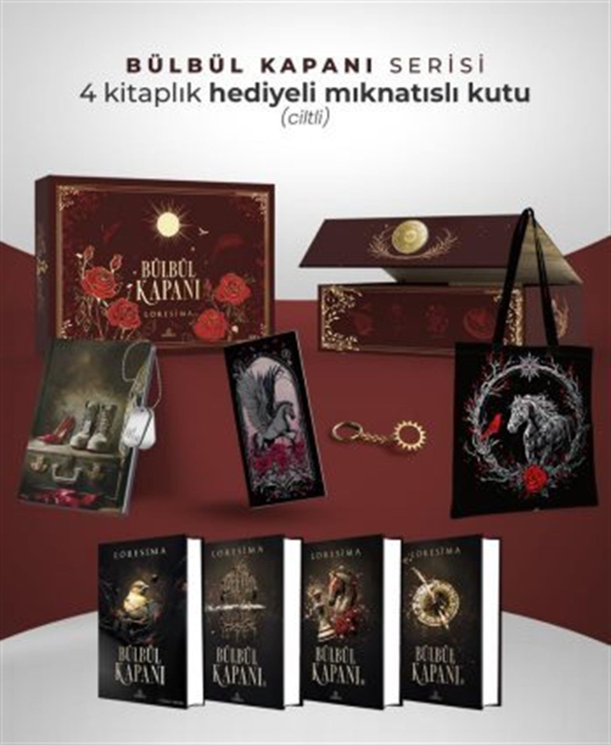 Bülbül Kapani Serisi 4 Kitaplik Hediyeli Miknatisli Kutu - Ciltli Historical Fiction