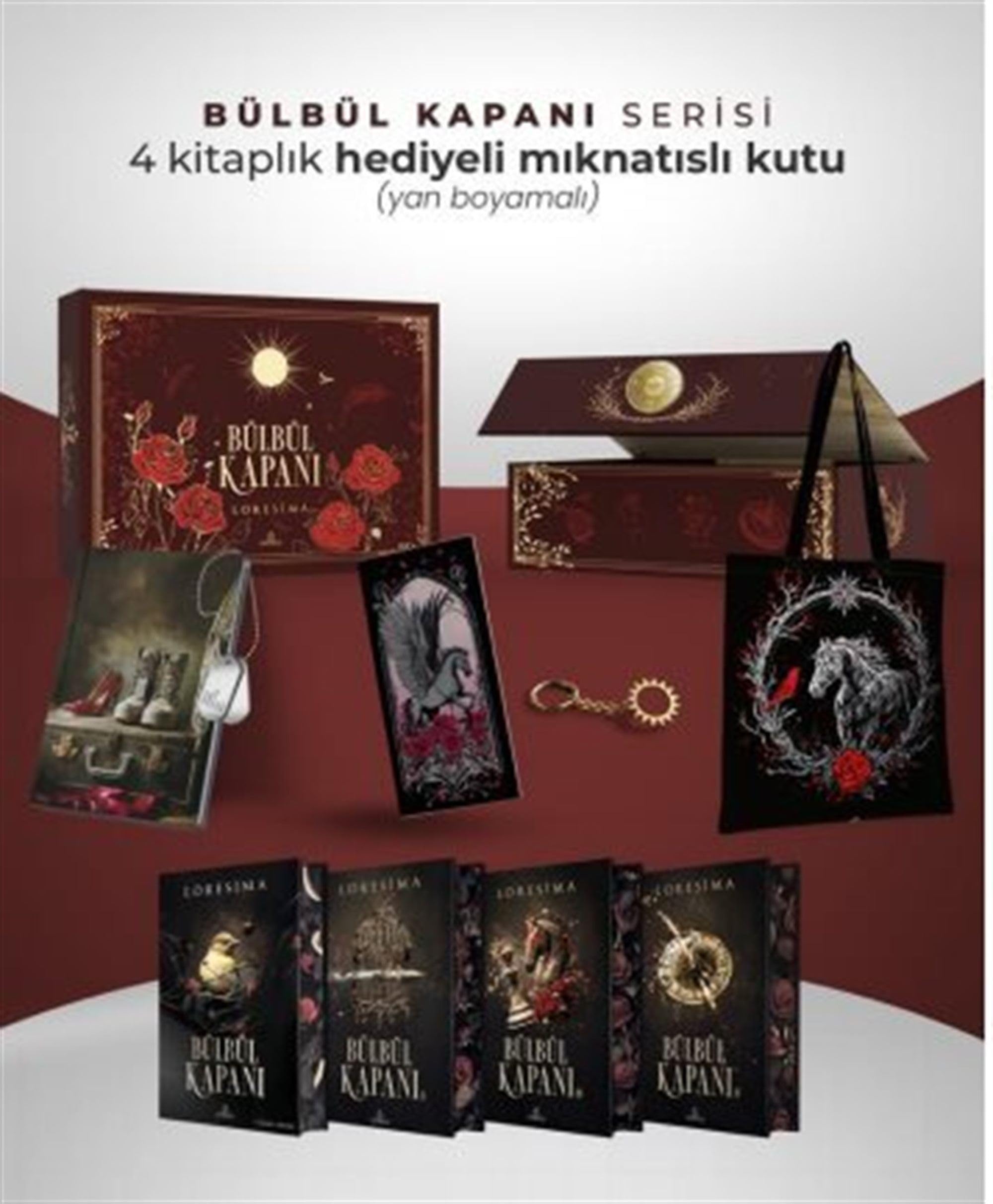 Bülbül Kapani Serisi Hediyeli, Miknatisli Kutu, Ciltli, Yan Boyamali Historical Fiction