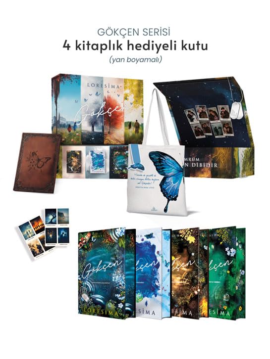 Gökcen Serisi 4 Kitaplik Hediyeli Kutu Yan Boyamali, Ciltli Historical Fiction
