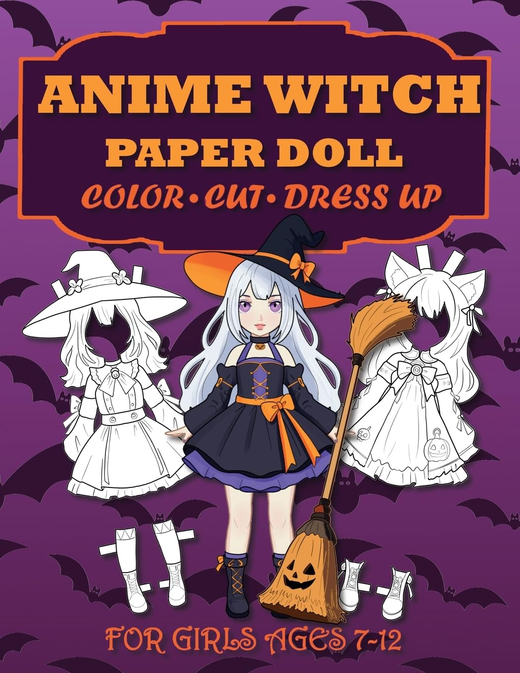 Anime Witch Paper Doll for Girls Ages 7-12; Cut, Color and Dress up Non-fiction