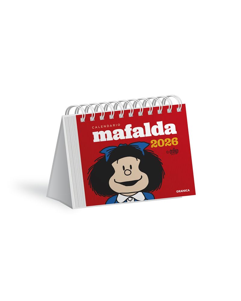 Mafalda 2026, Calendario Escritorio Rojo Calendars