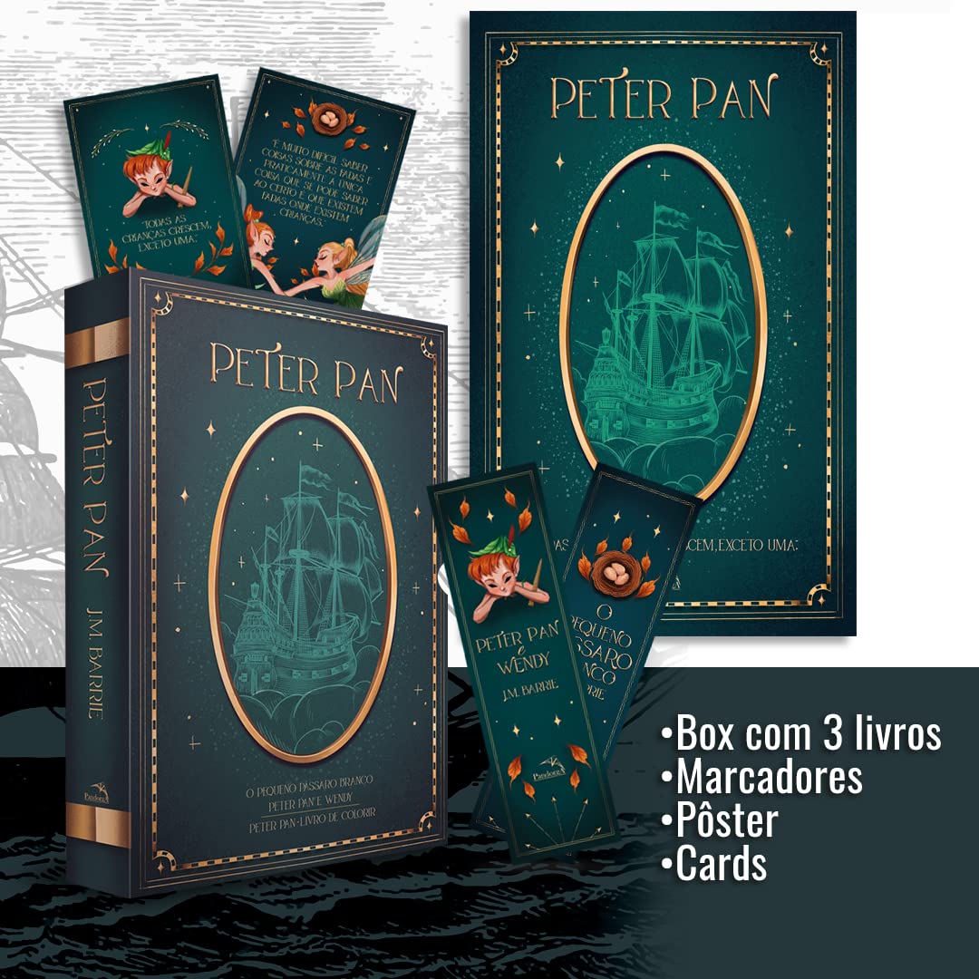 Box Peter Pan: 3 Livros + Pôster + marcadores e Cards - de J.M. Barrie book