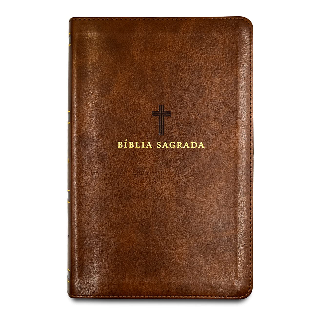 BÍBLIA SAGRADA ACF, COURO SOFT, MARROM, LETRA GRANDE, LEITURA PERFEITA Books