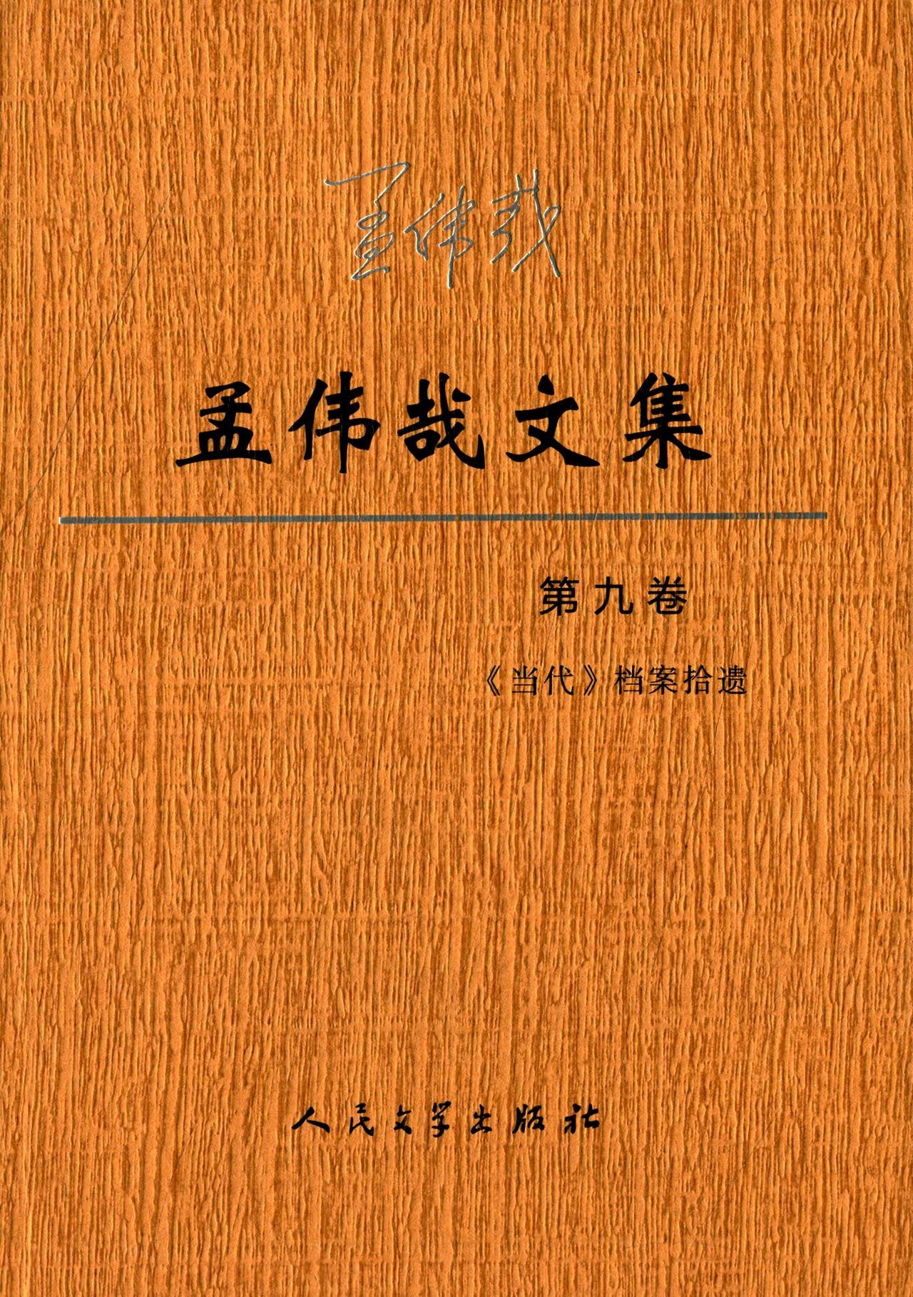 孟伟哉文集(第九卷):《当代》档案拾遗 Books