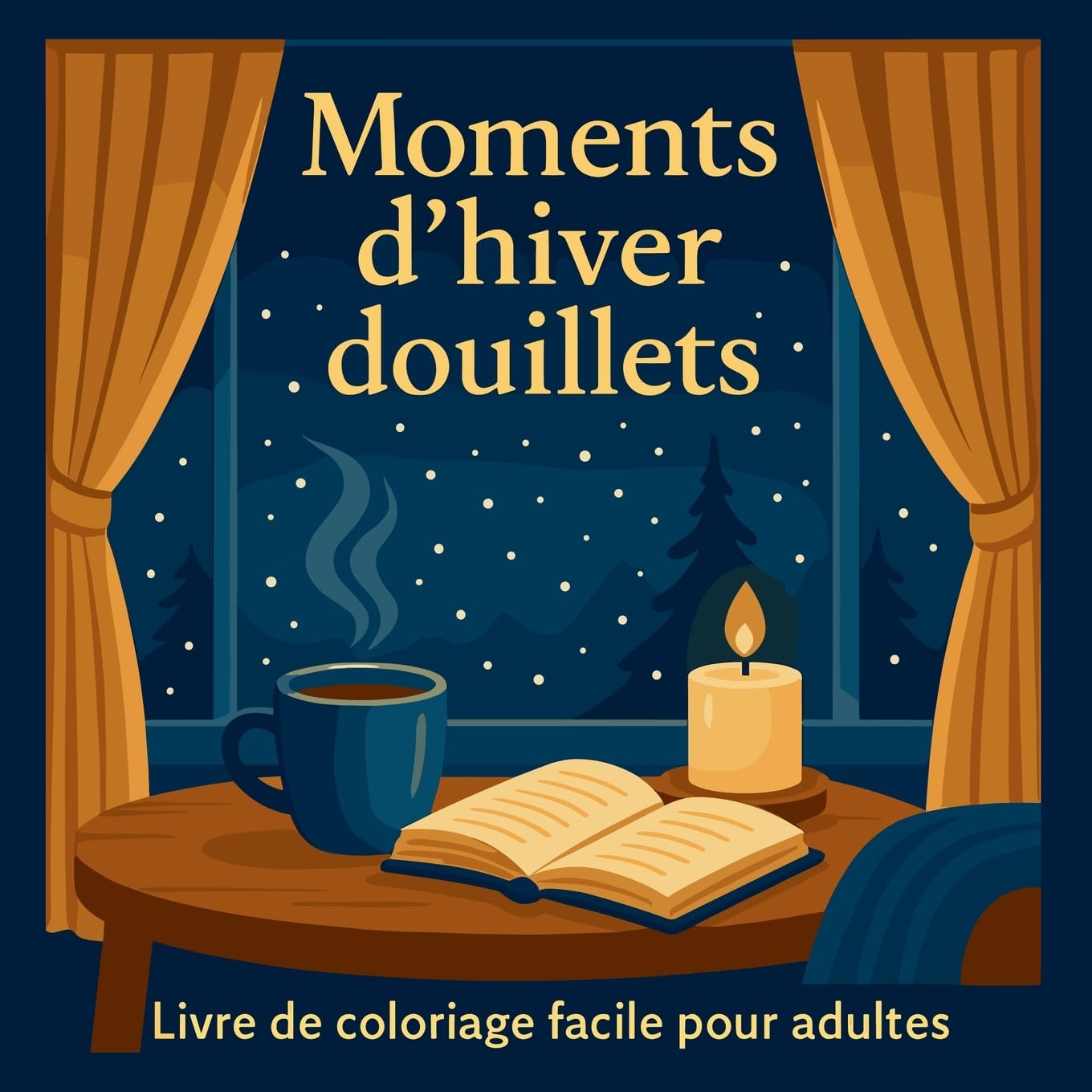 Moments d'hiver douillets - Livre de coloriage facile pour adultes Lifestyle
