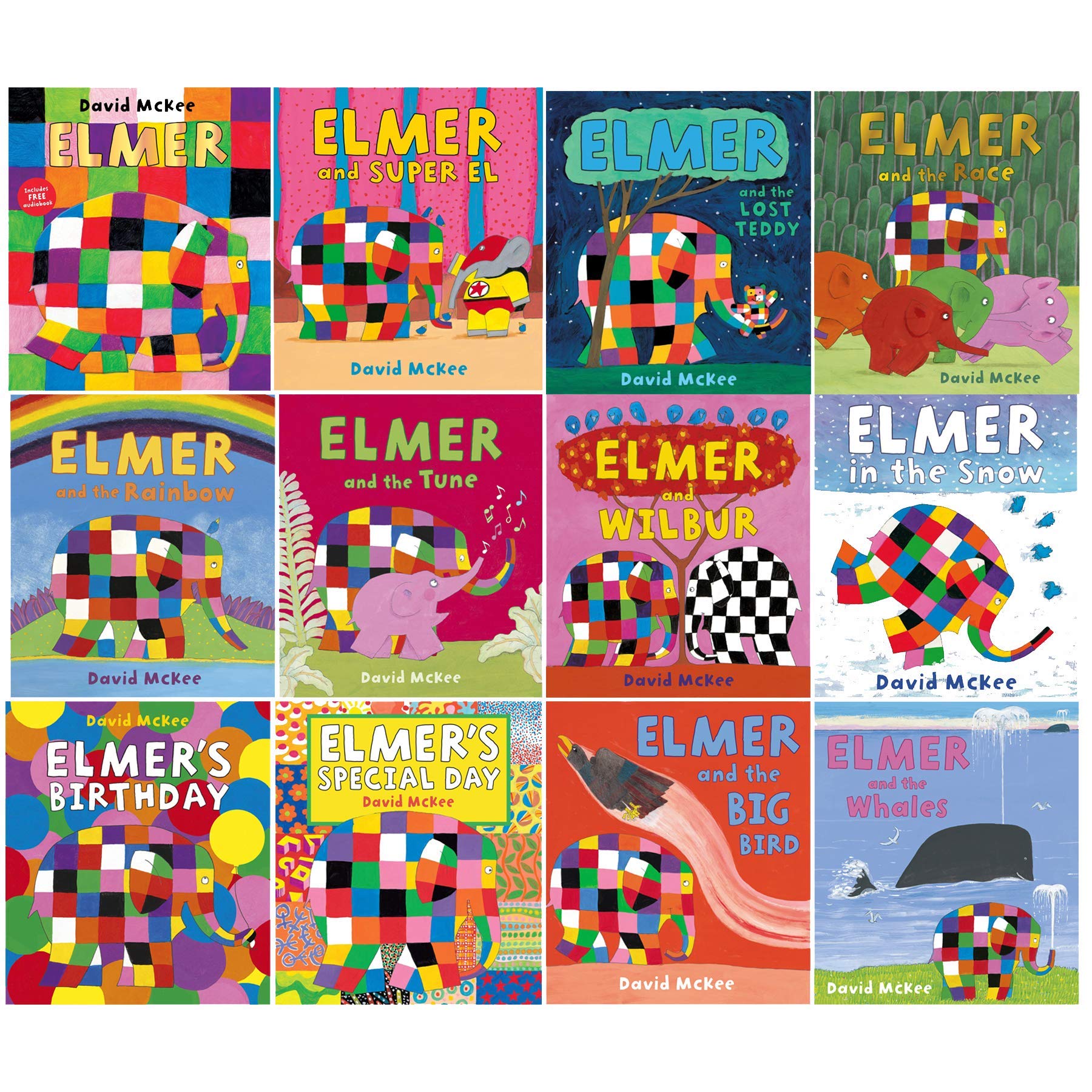 Elmer 10 Book Collection Set - Children Picture Flats Illustrated Elephant Pack Non-fiction