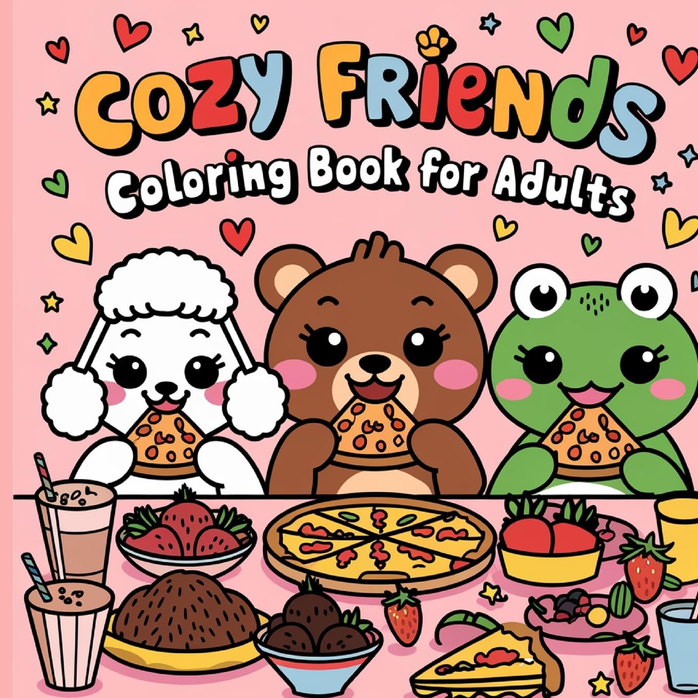 Cozy Friend Book for Kids: Bold and Easy Coloring Book for Kids, Large Print Tiptoi & Games
