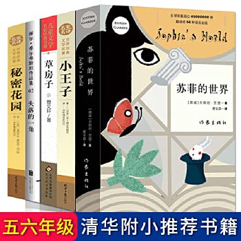 失落的一角/草房子/小王子/秘密花园/苏菲的世界 五六年级 清华附小推荐书目5册 经典名著四五六年级小学生课外书 Books