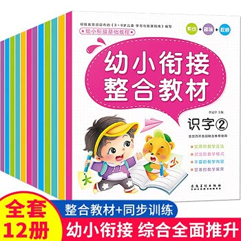 幼儿园教材全套12册 幼小衔接 大班升一年级语文 数学整合一日一练拼音学前班 试卷测试卷 小班幼儿用书 幼升小加减法中班儿童书籍 Books