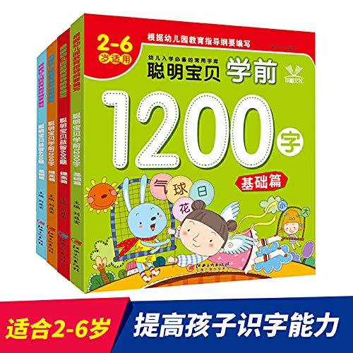 聪明宝贝学前1200字+益智600题 全4册 2-3-6岁学龄前儿童早教看图识字幼儿启蒙书 幼小衔接幼儿园教材卡片宝宝认字书智力开发200问 book
