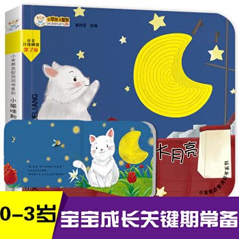 洞洞书小猫咪和大月亮 精装儿童3d立体书翻翻书 婴幼儿情景体验认知绘本宝宝益智撕不烂 翻翻书 小笨熊 book