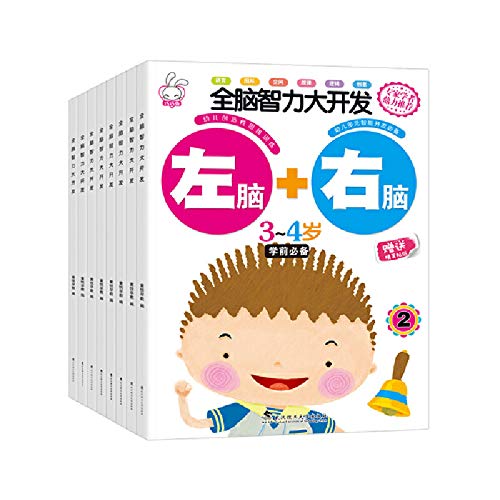 全脑智力大开发 2-3-4岁宝宝早教婴幼儿童专注力观察力训练游戏书5-6左右脑开发图画 5-6岁共2册 book
