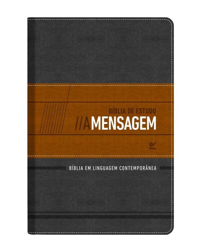 Bíblia de Estudo A Mensagem - Capa Luxo - Grafite e Bege Books