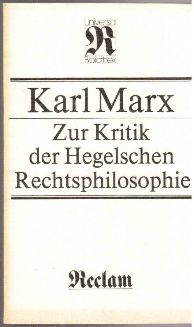 Zur Kritik der Hegelschen Rechtsphilosophie Philosophy