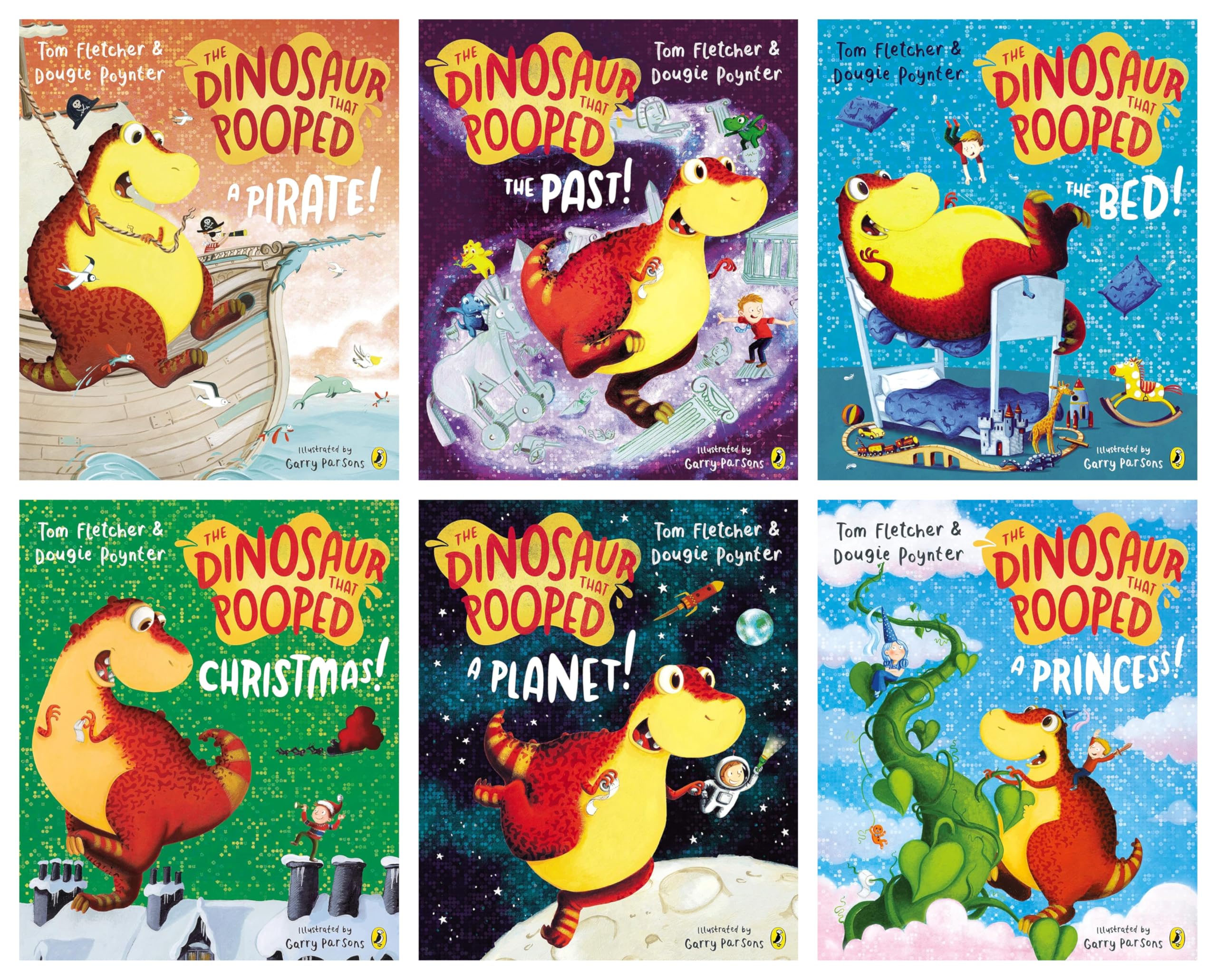 Tom Fletcher and Dougie Poynter Les dinosaures pooped collection livres ensemble de 4 (le dinosaure pooped passé, thechristmas, une planète, le lit) book